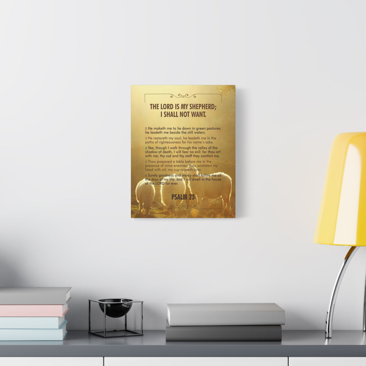 Bible Verse Canvas Lord is my Shepherd Psalm 23 Canvas Christian Home Décor Ready to Hang Scripture Wall Art-Express Your Love Gifts