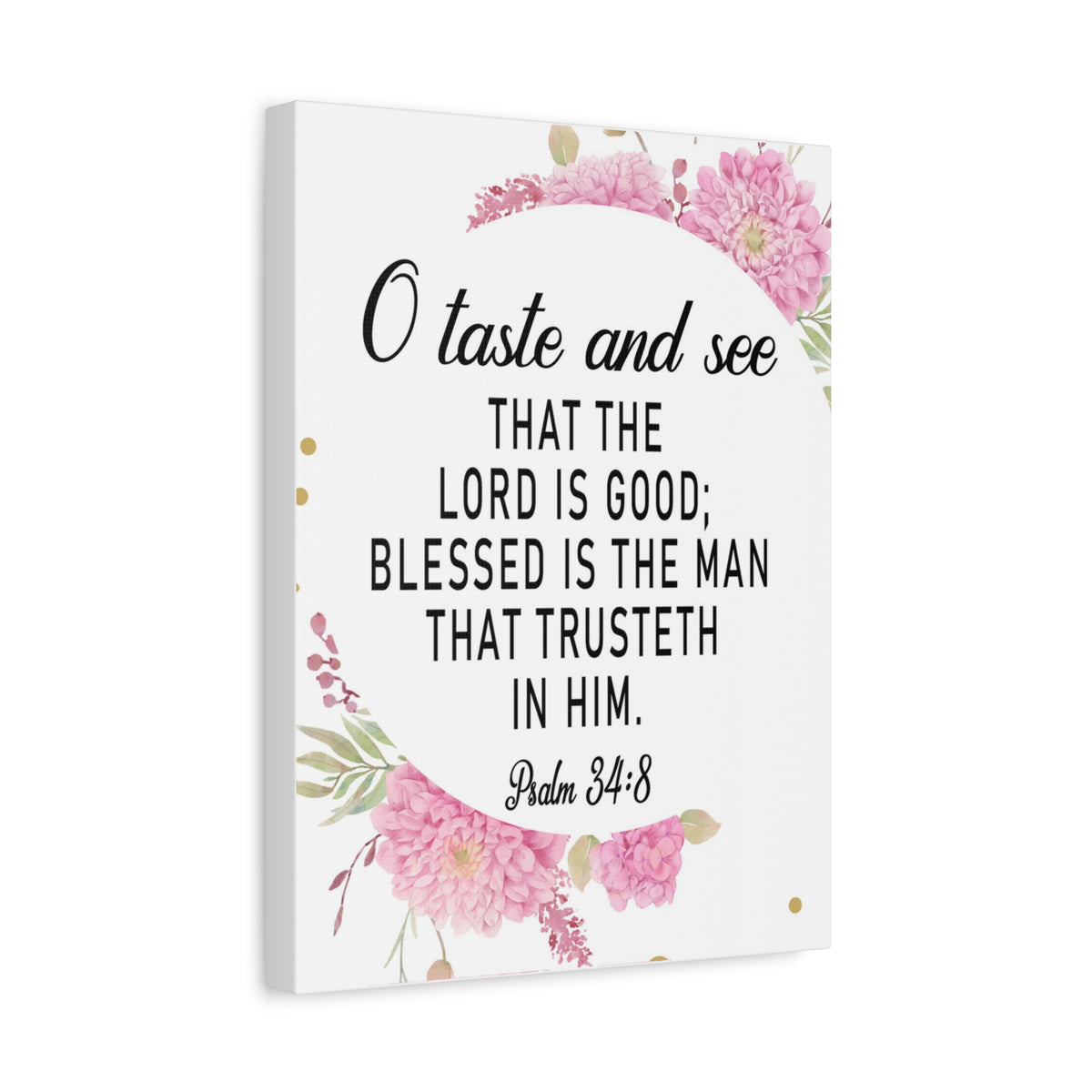 Bible Verse Canvas O Taste and See Psalm 34:8 Scripture Wall Art Christian Home Decor-Express Your Love Gifts