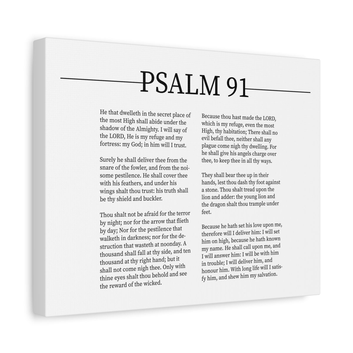 Scripture Canvas Lord Is My Refuge Psalm 91 Christian Wall Art Bible Verse Print Ready to Hang-Express Your Love Gifts