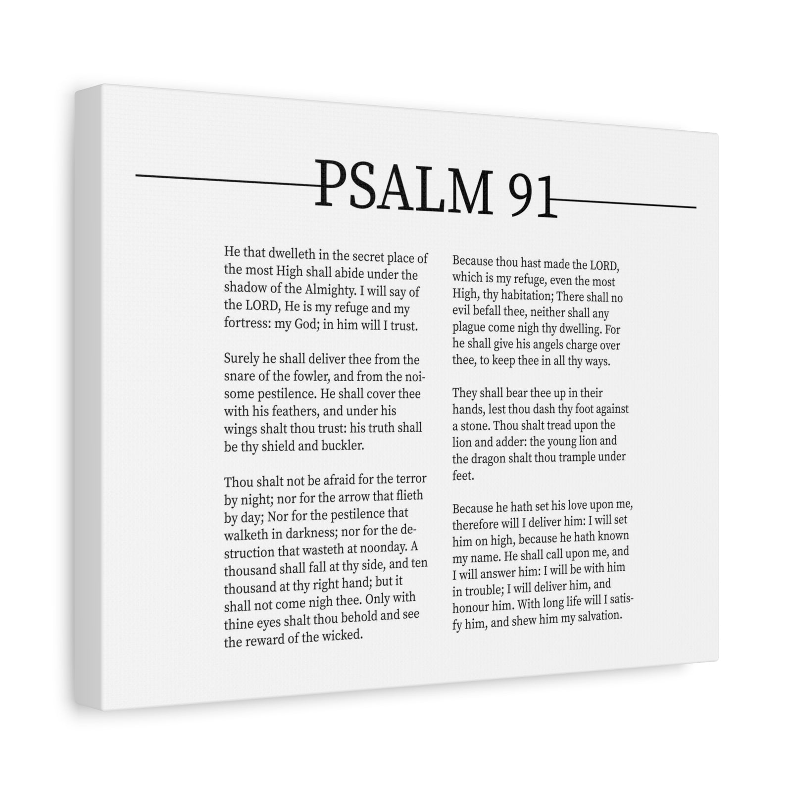 Scripture Canvas Lord Is My Refuge Psalm 91 Christian Wall Art Bible Verse Print Ready to Hang-Express Your Love Gifts