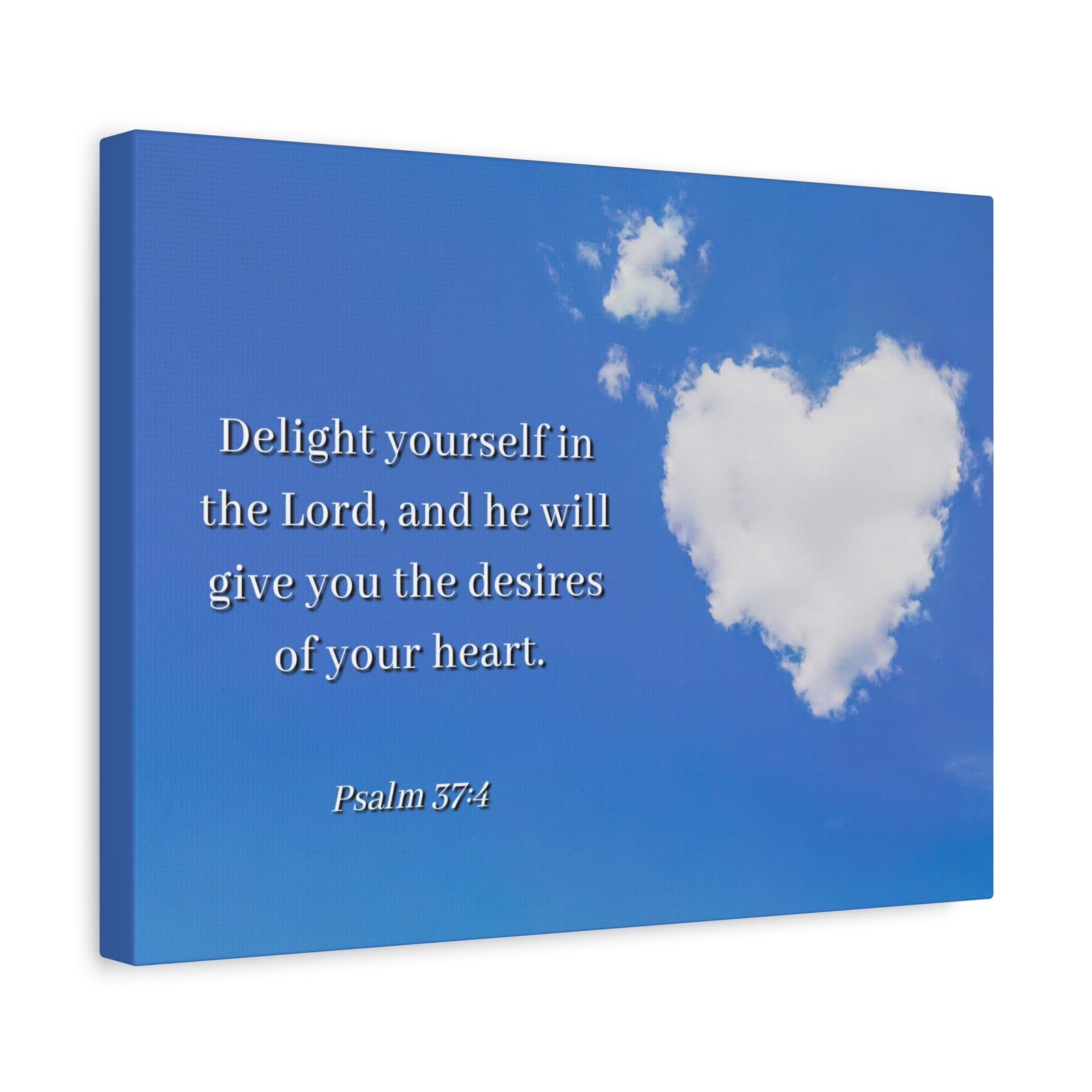 Scripture Canvas Desires Of Heart Psalms 37:4 Christian Wall Art Bible Verse Print Ready to Hang-Express Your Love Gifts