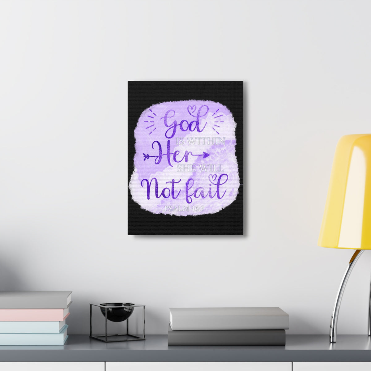 Scripture Walls Psalm 46:5 God is Within Her Bible Verse Canvas Christian Wall Art Ready to Hang Unframed-Express Your Love Gifts