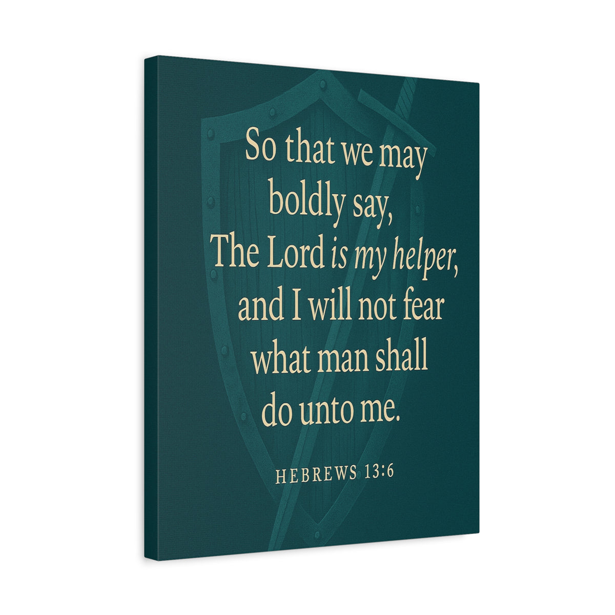 Bible Verse Canvas Hebrews 13:6 Christian Home Décor Wall Art Scripture Ready to Hang Faith Print-Express Your Love Gifts