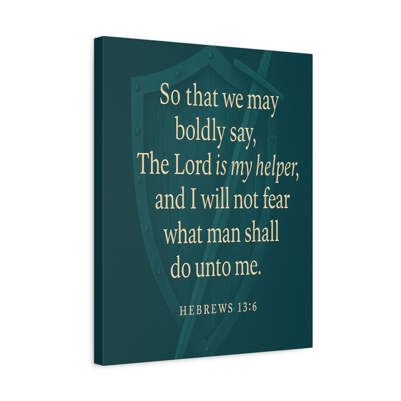 Bible Verse Canvas Hebrews 13:6 Christian Home Décor Wall Art Scripture Ready to Hang Faith Print-Express Your Love Gifts