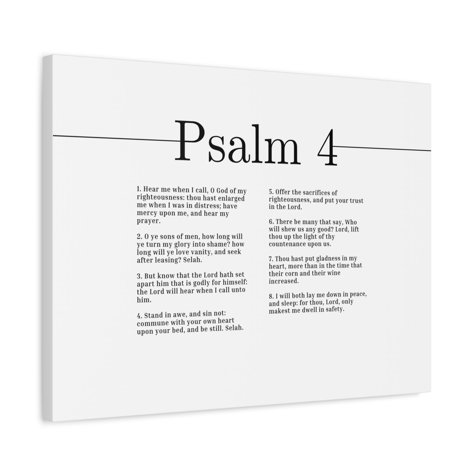 Scripture Canvas O God Of My Righteousness Psalm 4 Christian Wall Art Bible Verse Print Ready to Hang-Express Your Love Gifts