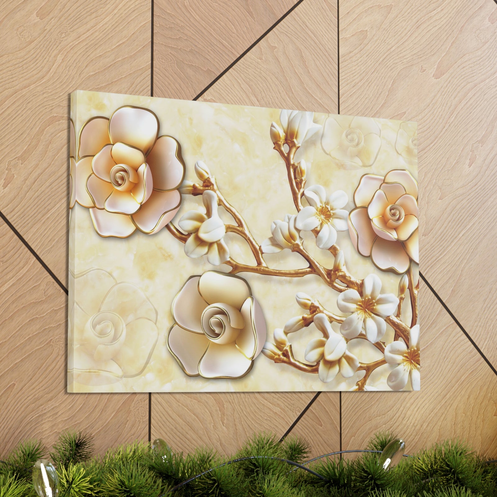 Yellow Flowers 3D Flower Canvas Wall Art for Home Decor Ready-to-Hang-Express Your Love Gifts
