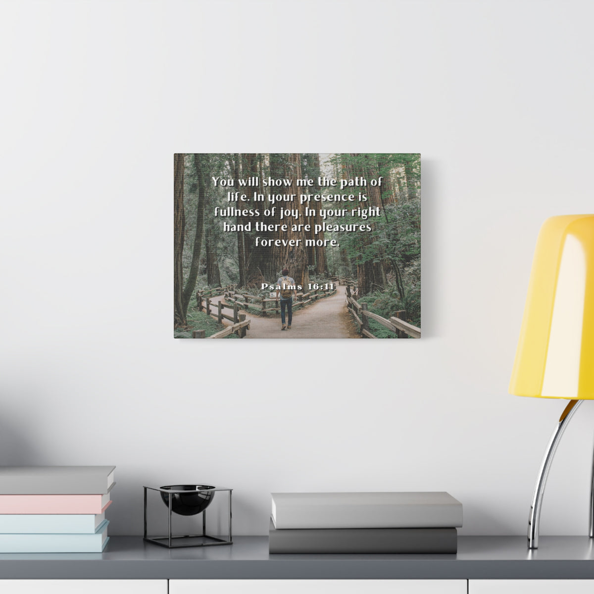 Scripture Canvas Path Of Life Psalms 16:11 Christian Wall Art Bible Verse Print Ready to Hang-Express Your Love Gifts