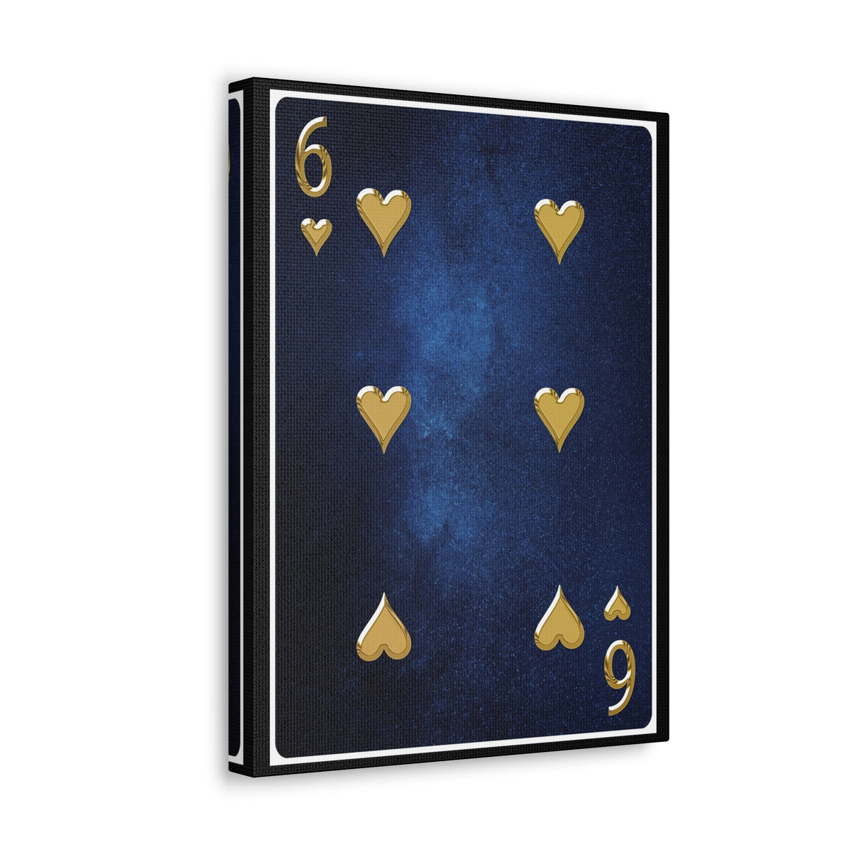 Six Of Hearts Space Background Playing Card Canvas Wall Art for Home Decor Ready-to-Hang-Express Your Love Gifts