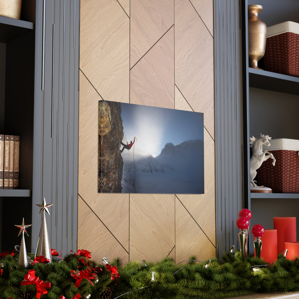 Mountain Rock Climbing Nature Wilderness Photography Canvas Wall Art for Home Decor Ready-to-Hang-Express Your Love Gifts