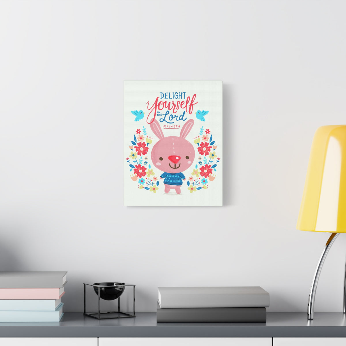 Scripture Canvas Delight Yourself Psalm 37:4 Christian Wall Art Bible Verse Print Ready to Hang-Express Your Love Gifts