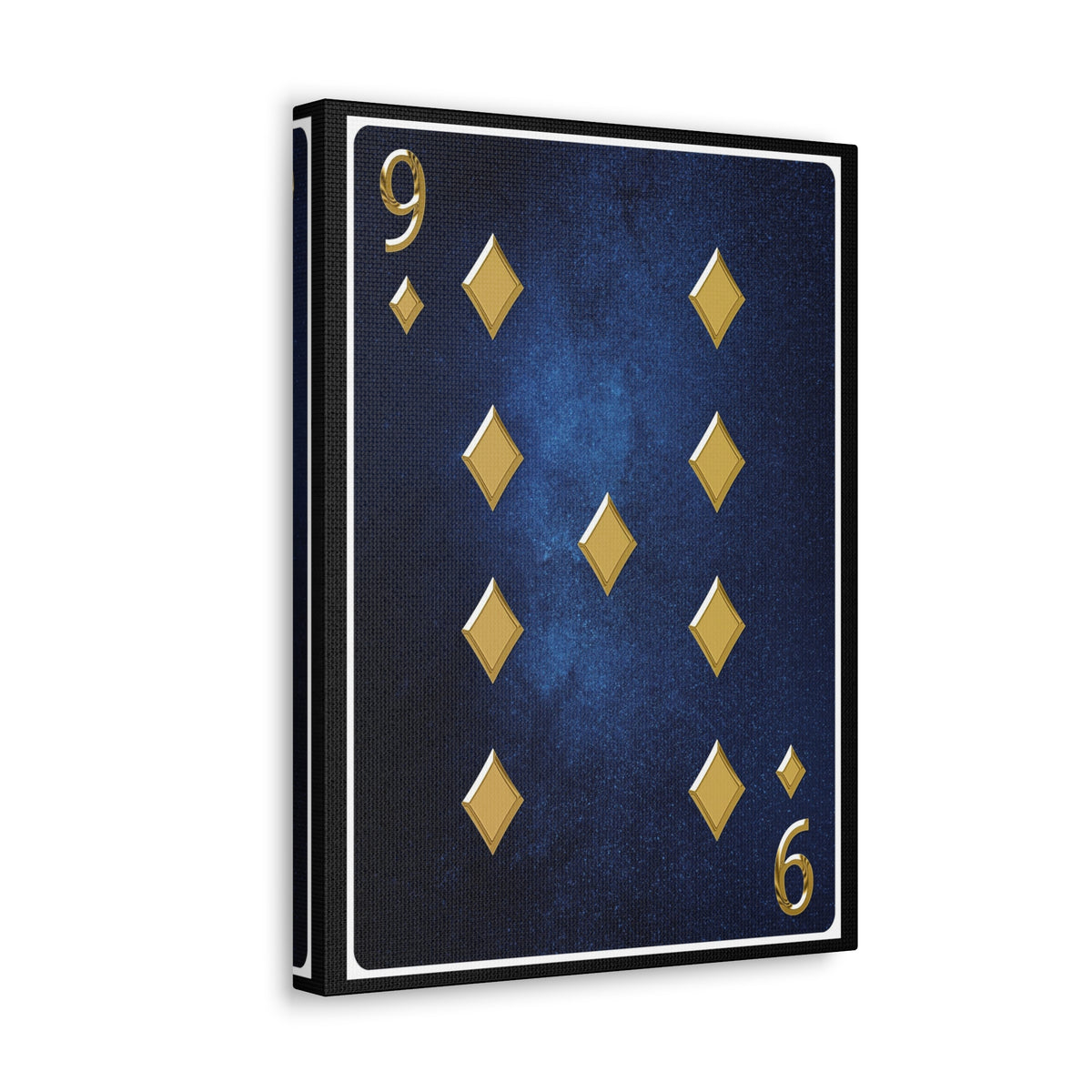 Nine Of Diamonds Space Background Playing Card Canvas Wall Art for Home Decor Ready-to-Hang-Express Your Love Gifts