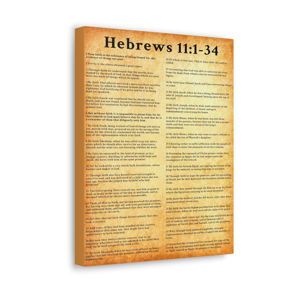 Scripture Walls Hebrews 11:1-34 Bible Verse Canvas Christian Wall Art Ready to Hang Unframed-Express Your Love Gifts