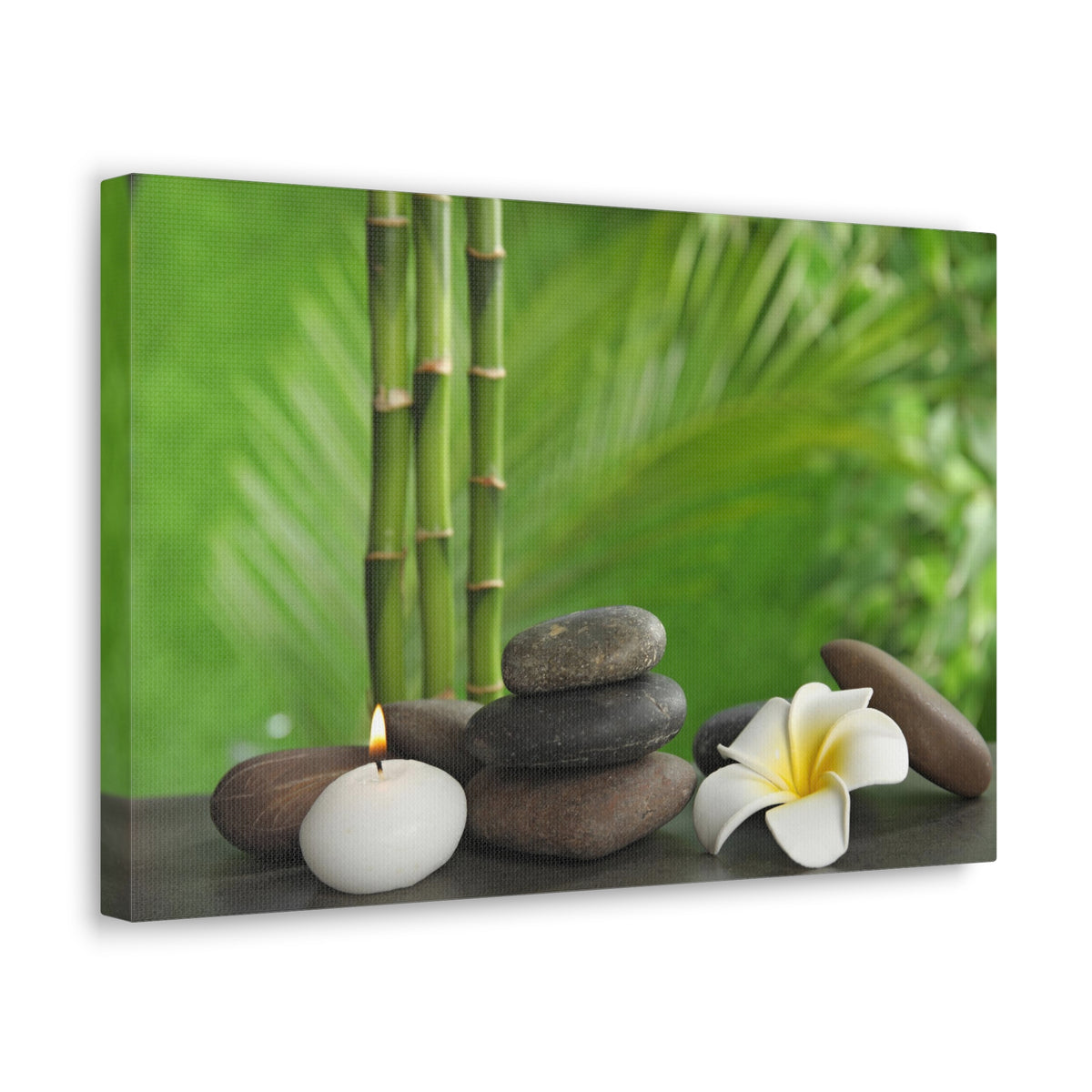 Stones on Table Forest Floral Nature Photography Canvas Wall Art for Home Decor Ready-to-Hang-Express Your Love Gifts