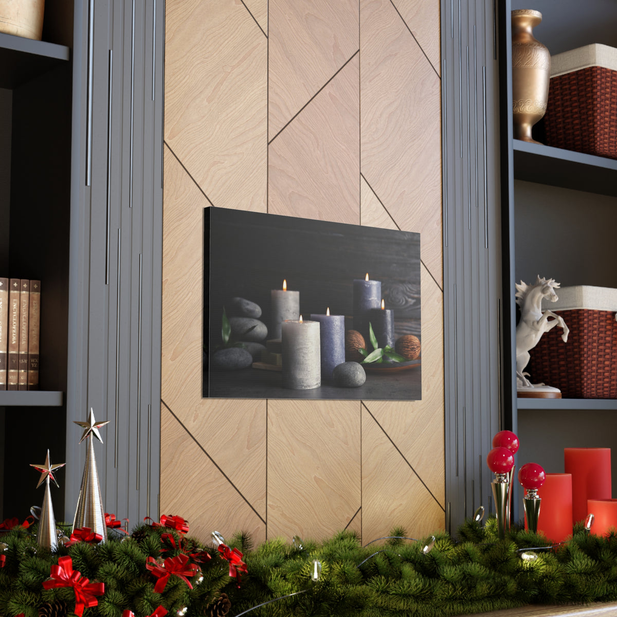 Candles on Table Forest Floral Nature Photography Canvas Wall Art for Home Decor Ready-to-Hang-Express Your Love Gifts