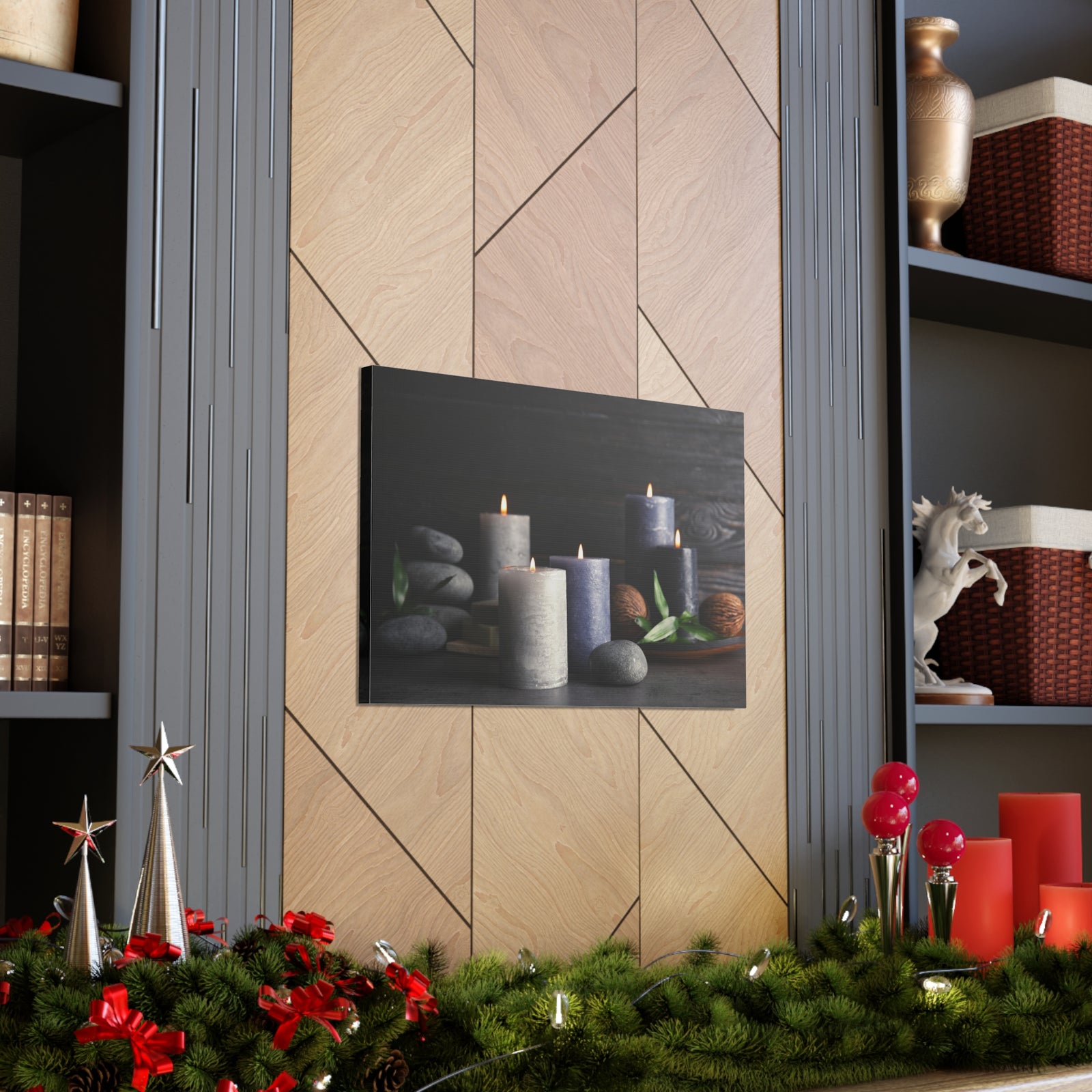 Candles on Table Forest Floral Nature Photography Canvas Wall Art for Home Decor Ready-to-Hang-Express Your Love Gifts