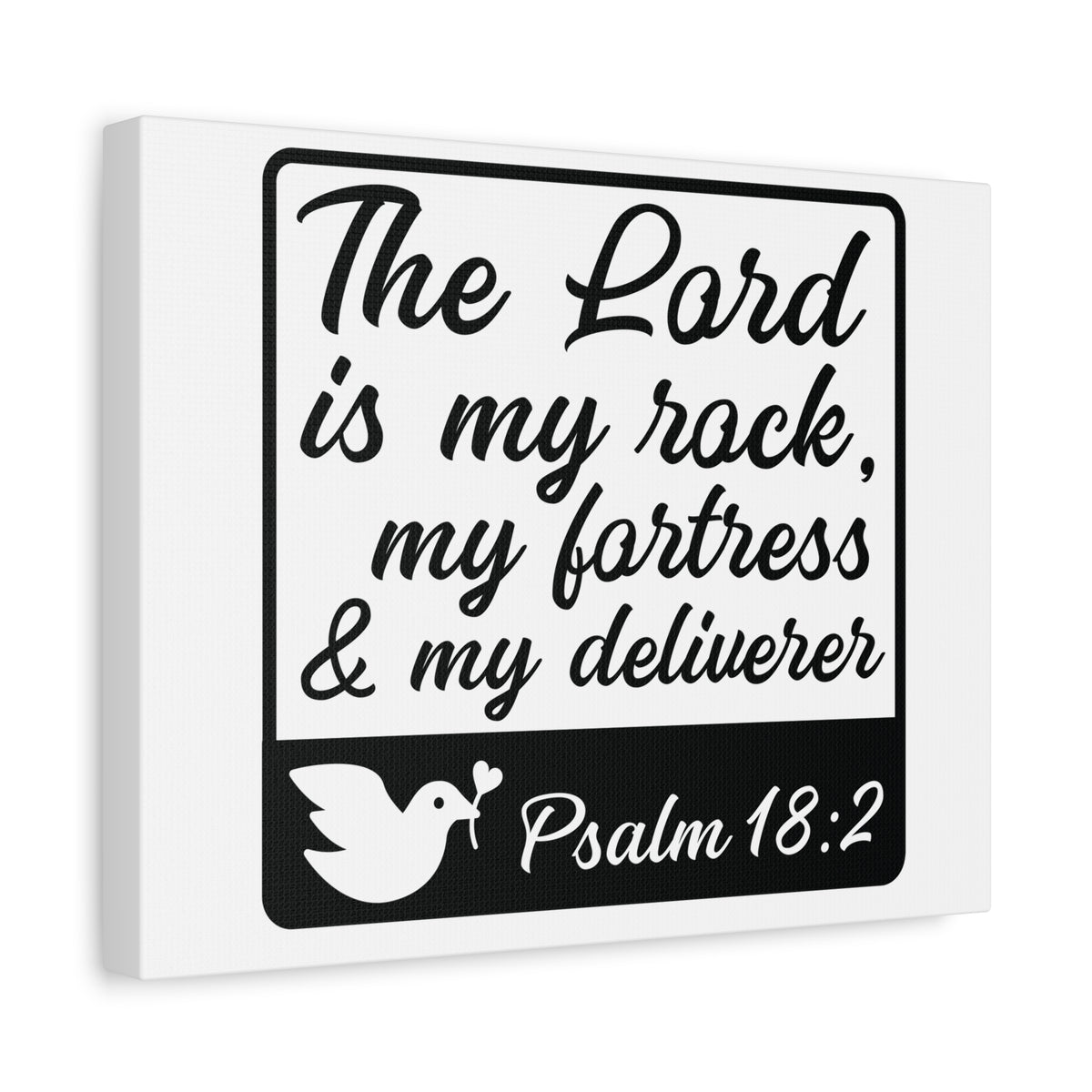 Scripture Canvas The Lord Is Psalm 18:2 Christian Wall Art Bible Verse Print Ready to Hang-Express Your Love Gifts