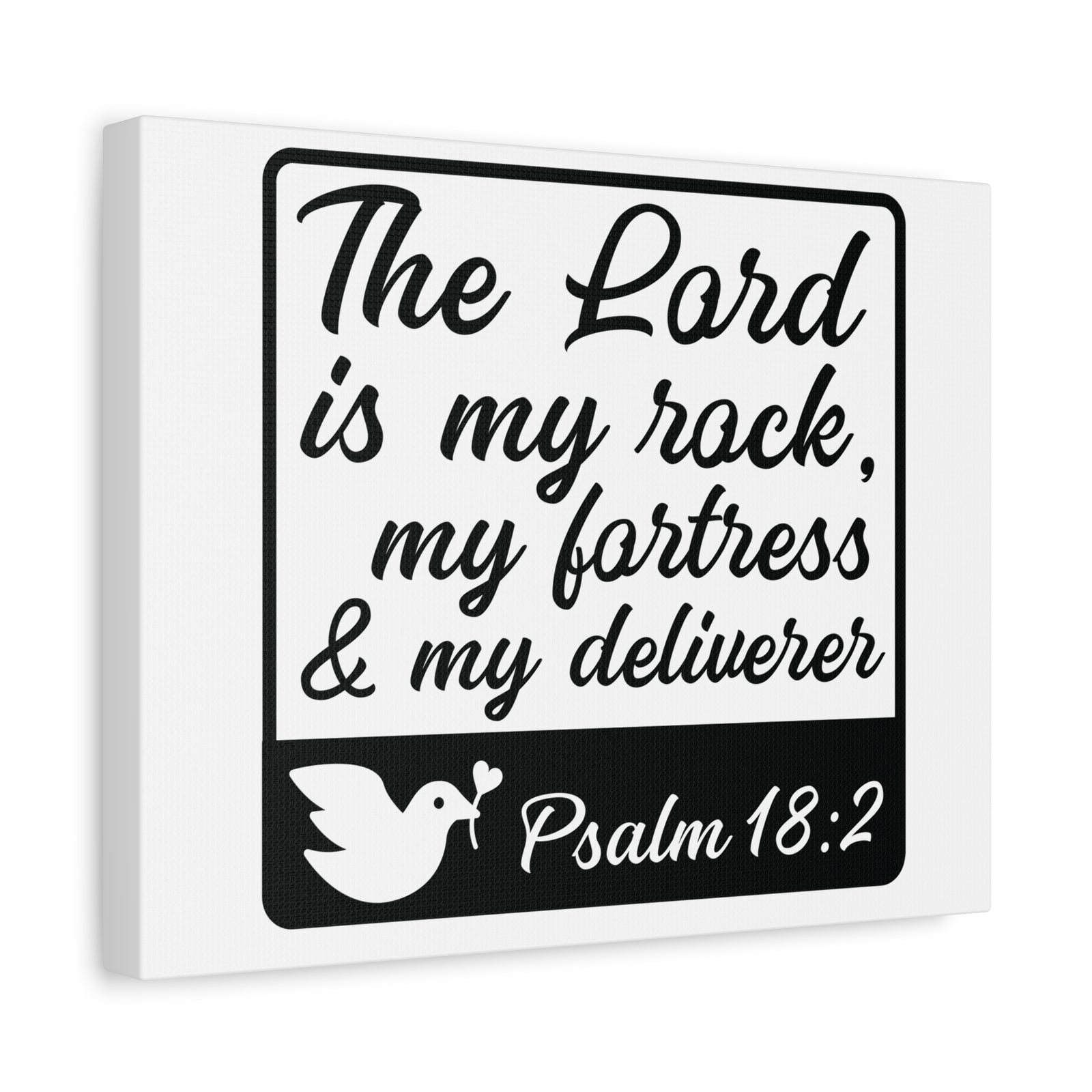 Scripture Canvas The Lord Is Psalm 18:2 Christian Wall Art Bible Verse Print Ready to Hang-Express Your Love Gifts