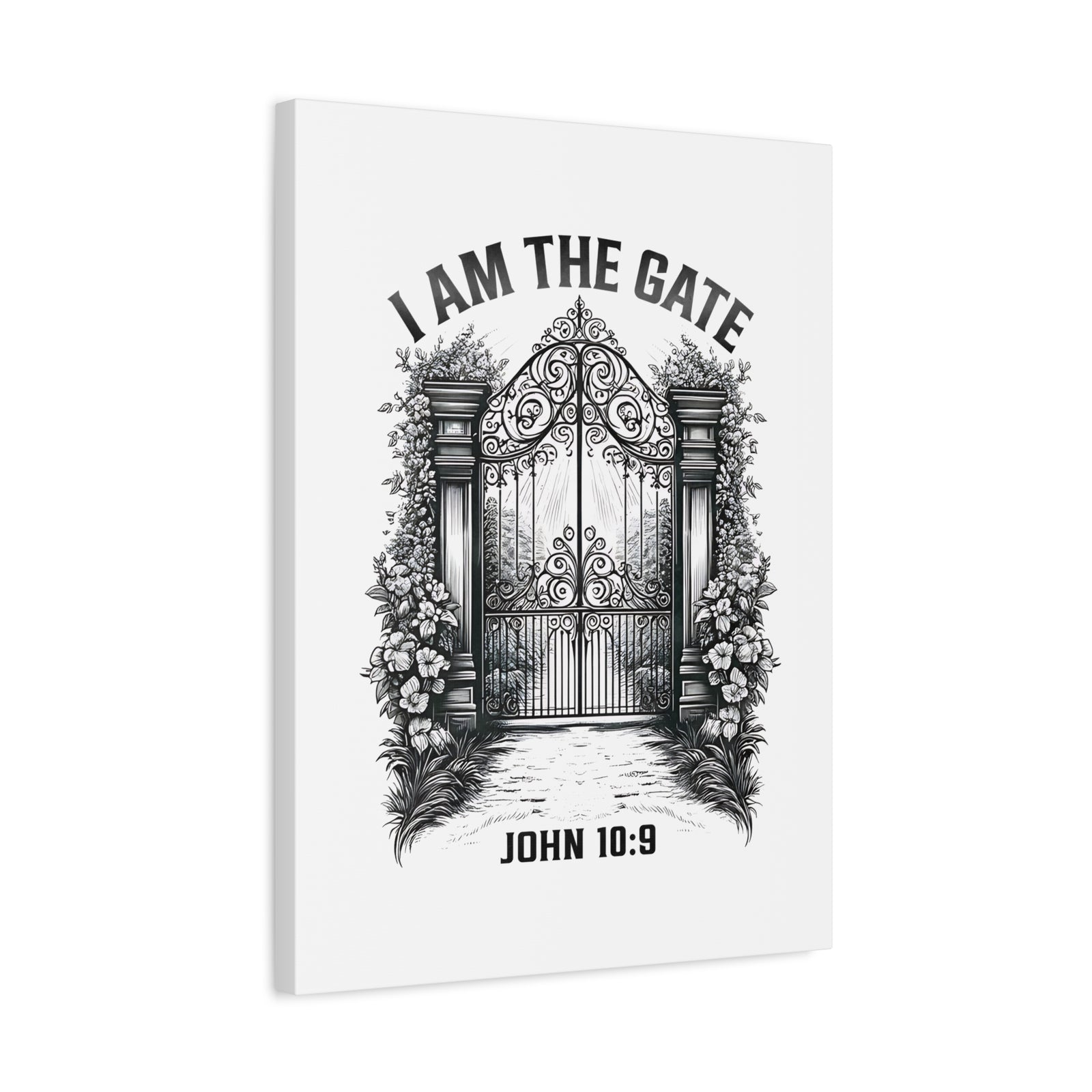 Scripture Walls John 10:9 I Am The Gate Bible Verse Canvas Christian Wall Art Ready to Hang Unframed-Express Your Love Gifts