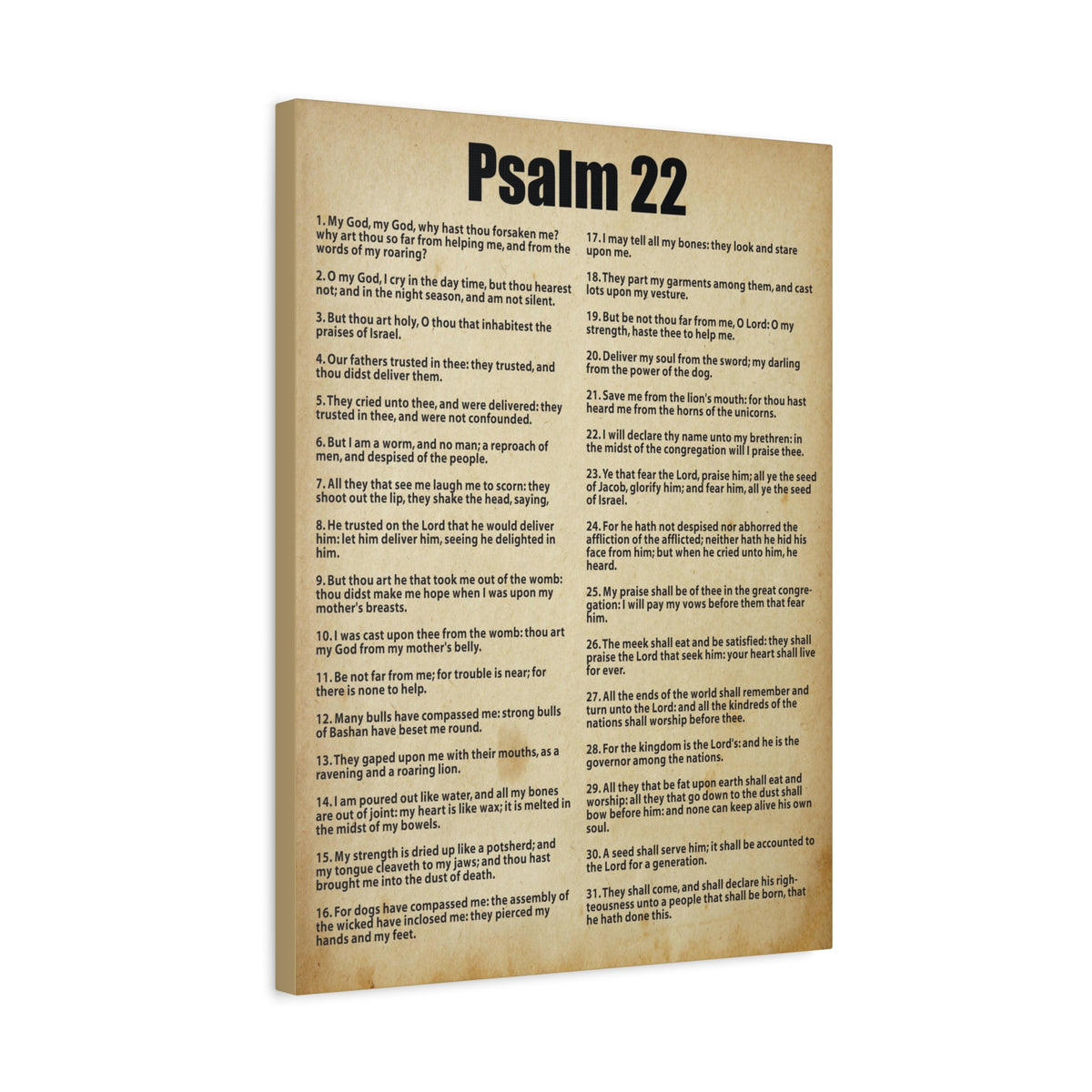 Scripture Canvas Desperate For God's Help Psalm 22 Christian Wall Art Bible Verse Print Ready to Hang-Express Your Love Gifts