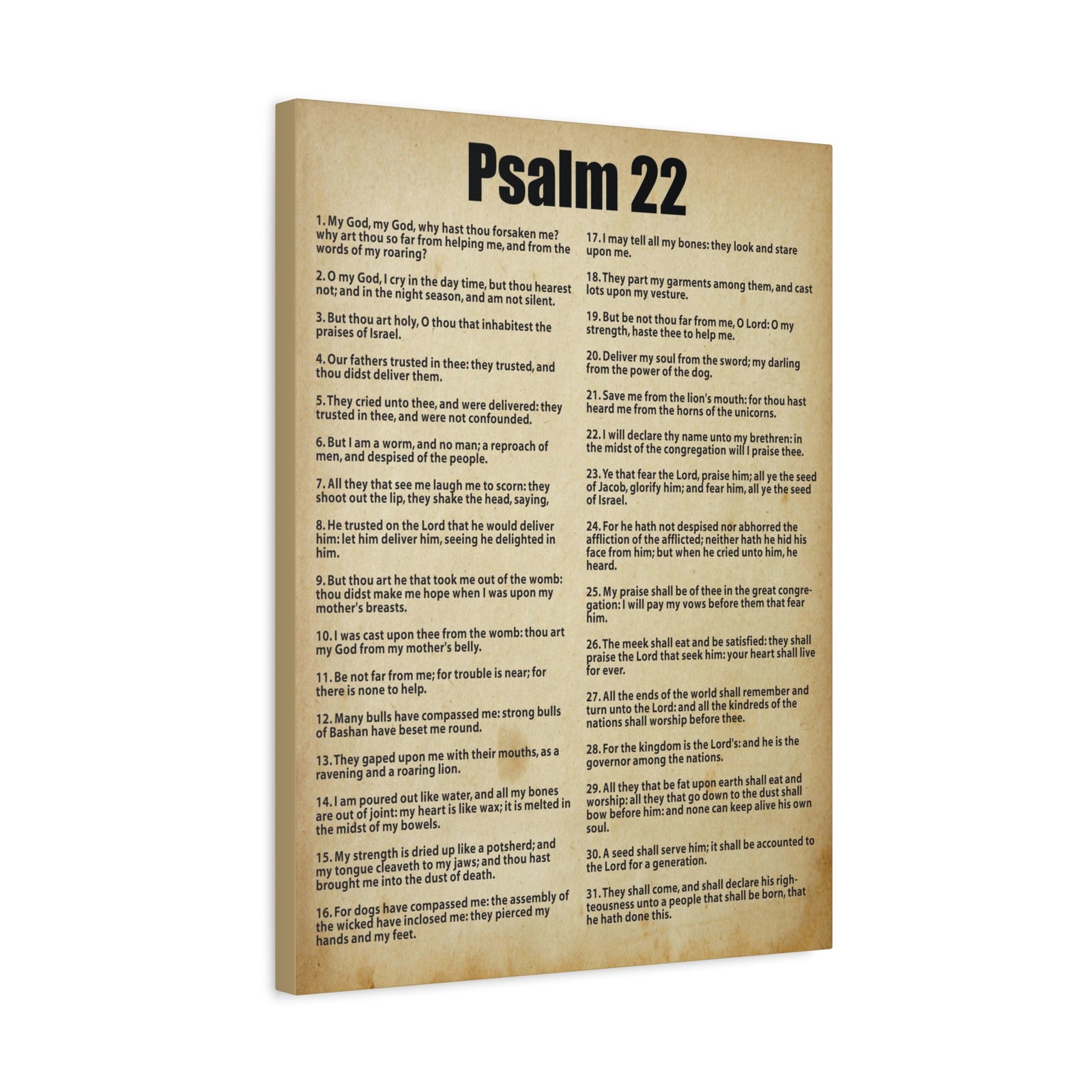 Scripture Canvas Desperate For God's Help Psalm 22 Christian Wall Art Bible Verse Print Ready to Hang-Express Your Love Gifts
