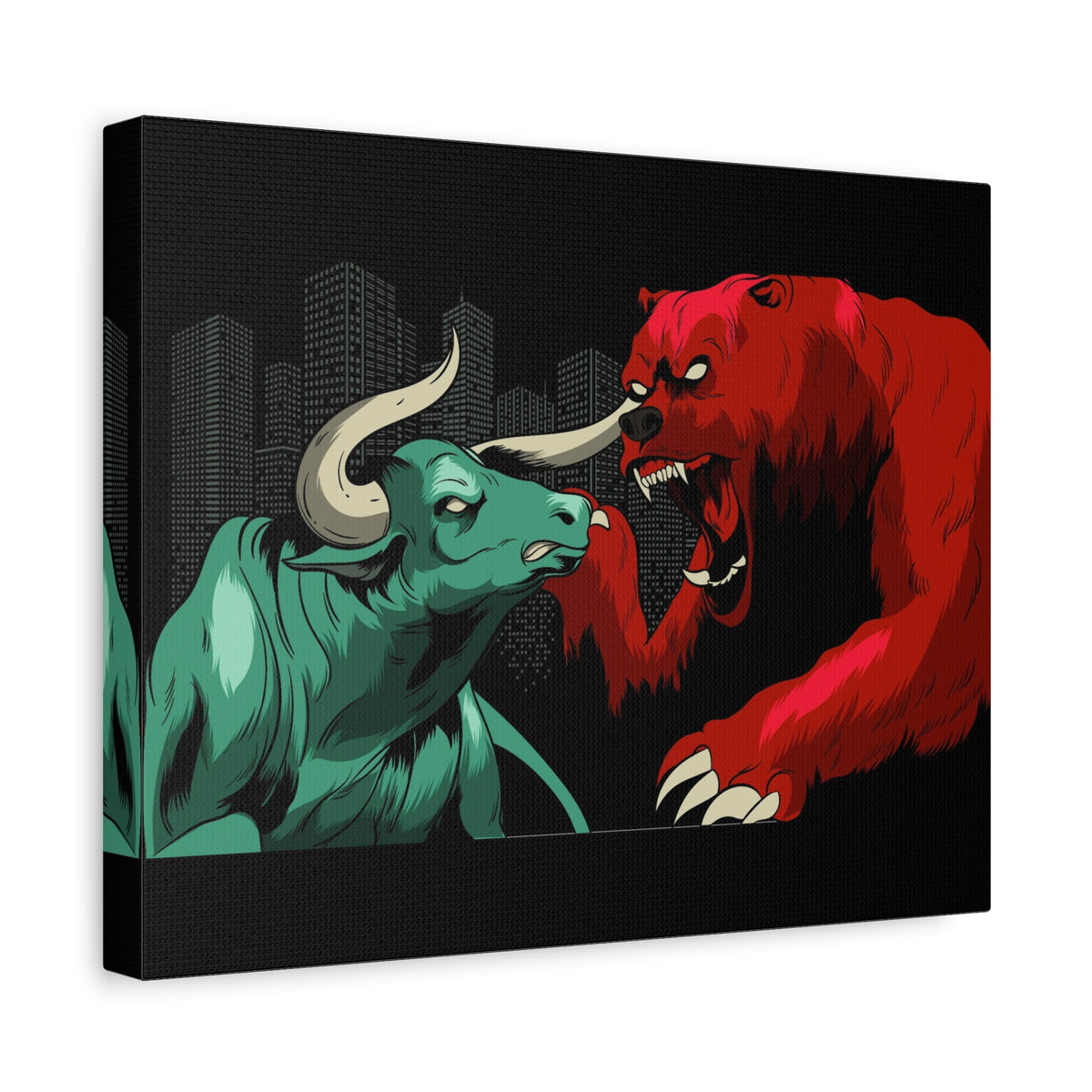 Copy of Stock Market Wall Art Bull vs Bear Battling for Wealth Wall Street Trading Art Canvas-Express Your Love Gifts