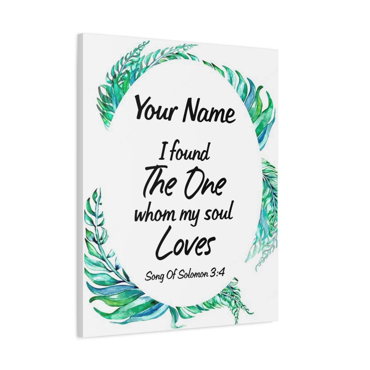 Personalized Soulmate Song Of Solomon 3:4 Bible Chapter Canvas Christian Wall Art Ready to Hang-Express Your Love Gifts