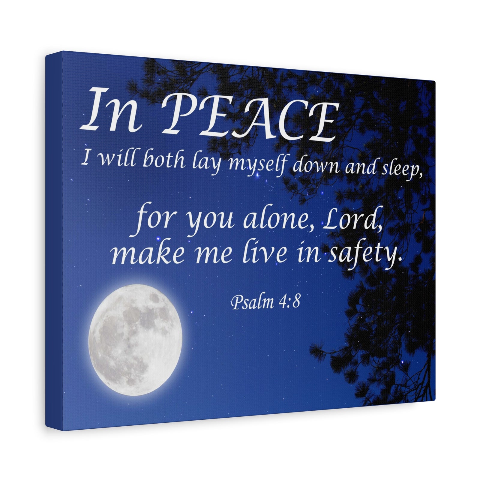 Bible Verse Canvas In Peace Psalm 4:8 Christian Home Decor Scripture Art-Express Your Love Gifts