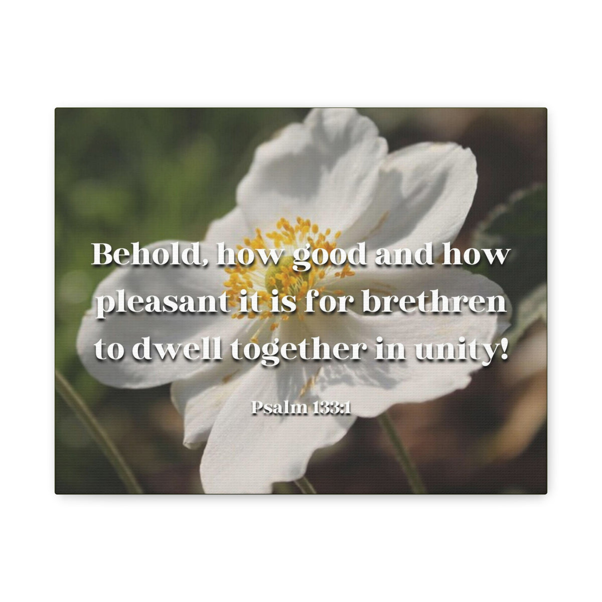 Scripture Canvas Dwell Together In Unity Psalm 13:31 Christian Wall Art Bible Verse Print Ready to Hang-Express Your Love Gifts