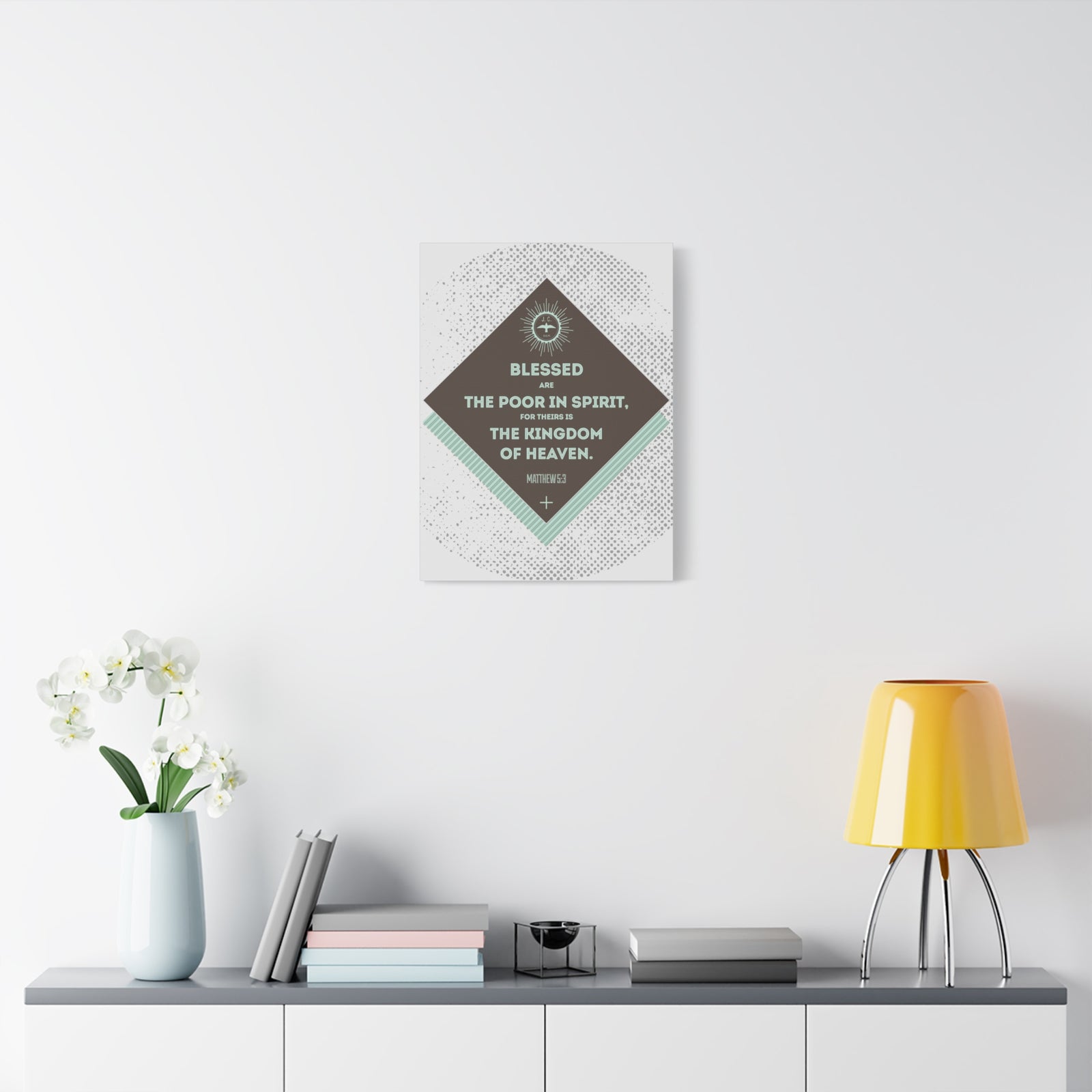 Scripture Walls Blessed Are The Poor In Spirit Matthew 5:3 Bible Verse Canvas Christian Wall Art Ready To Hang-Express Your Love Gifts