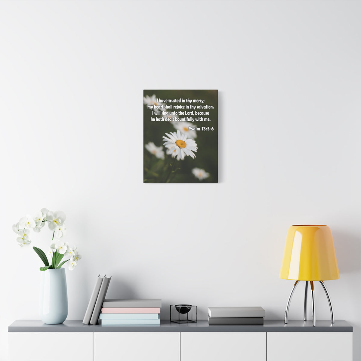 Scripture Canvas Rejoice in Thy Salvation Psalm 13:5-6 Christian Wall Art Bible Verse Print Ready to Hang-Express Your Love Gifts