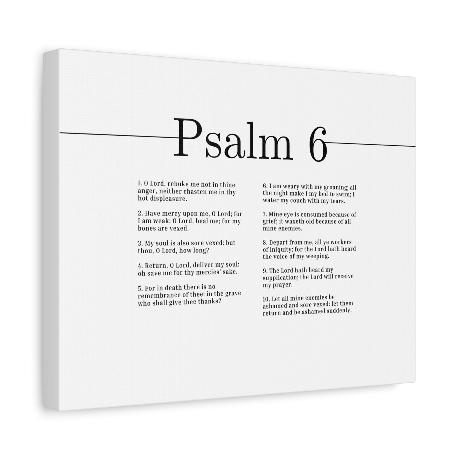 Scripture Canvas Receive My Prayer Psalm 6 Christian Wall Art Bible Verse Print Ready to Hang-Express Your Love Gifts