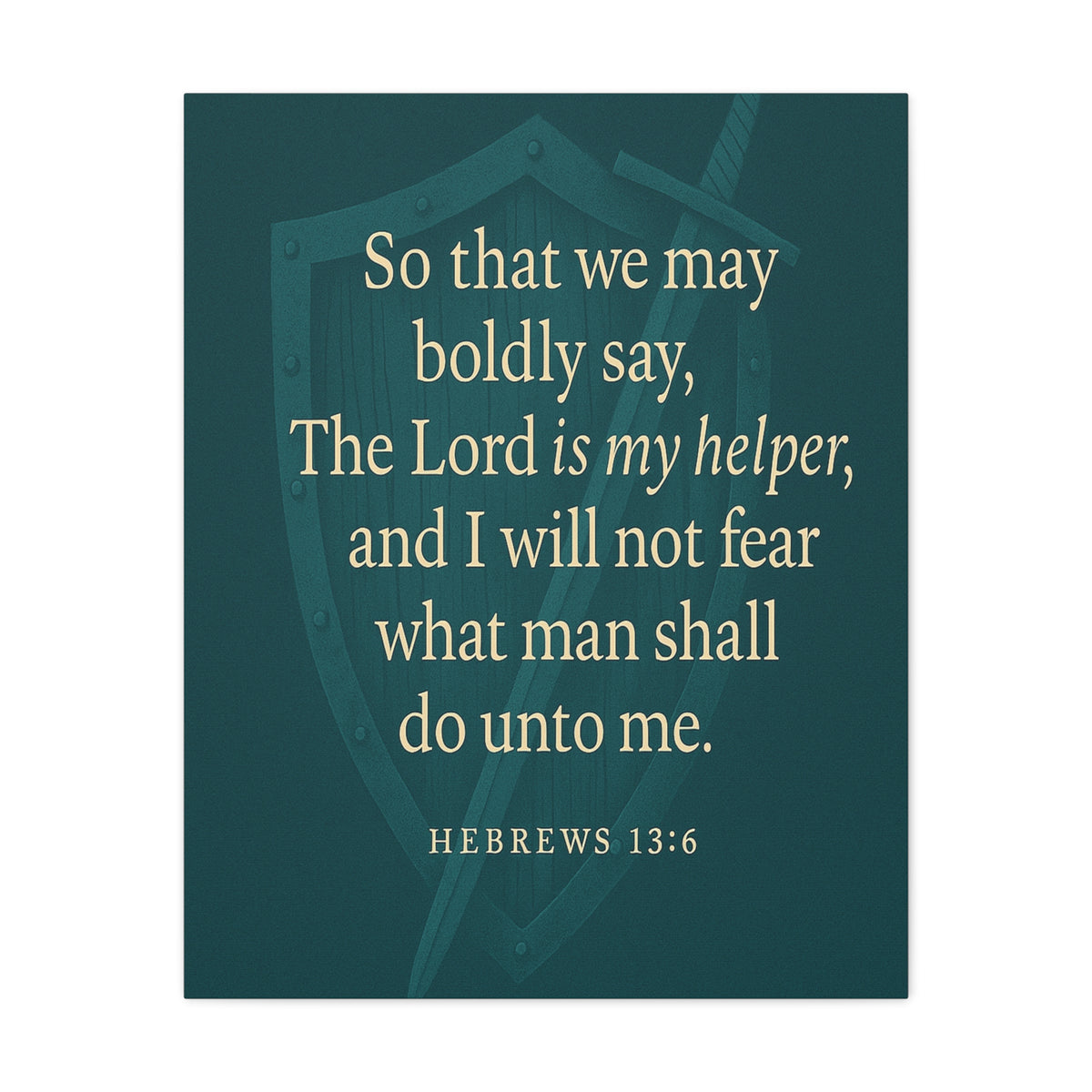 Bible Verse Canvas Hebrews 13:6 Christian Home Décor Wall Art Scripture Ready to Hang Faith Print-Express Your Love Gifts