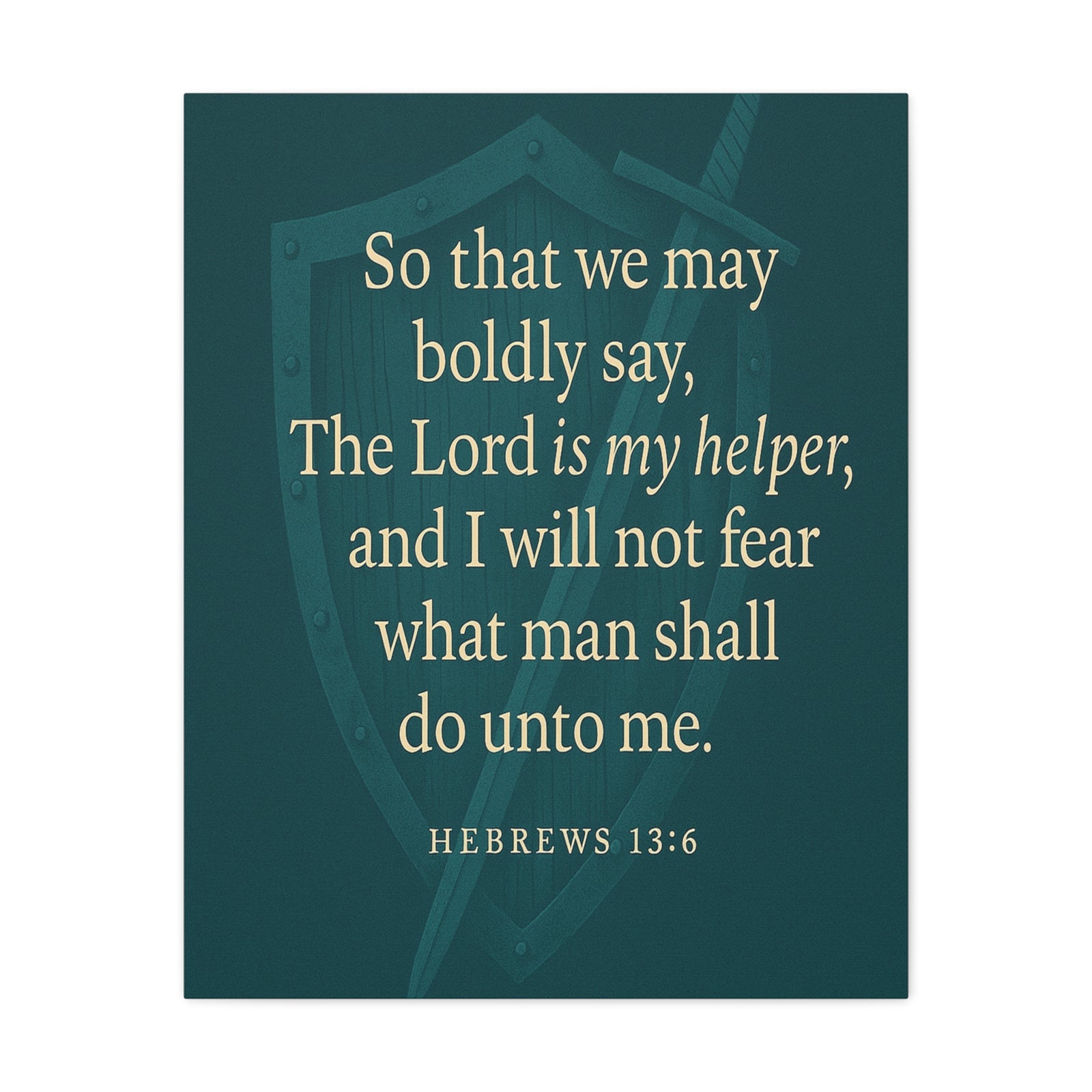 Bible Verse Canvas Hebrews 13:6 Christian Home Décor Wall Art Scripture Ready to Hang Faith Print-Express Your Love Gifts