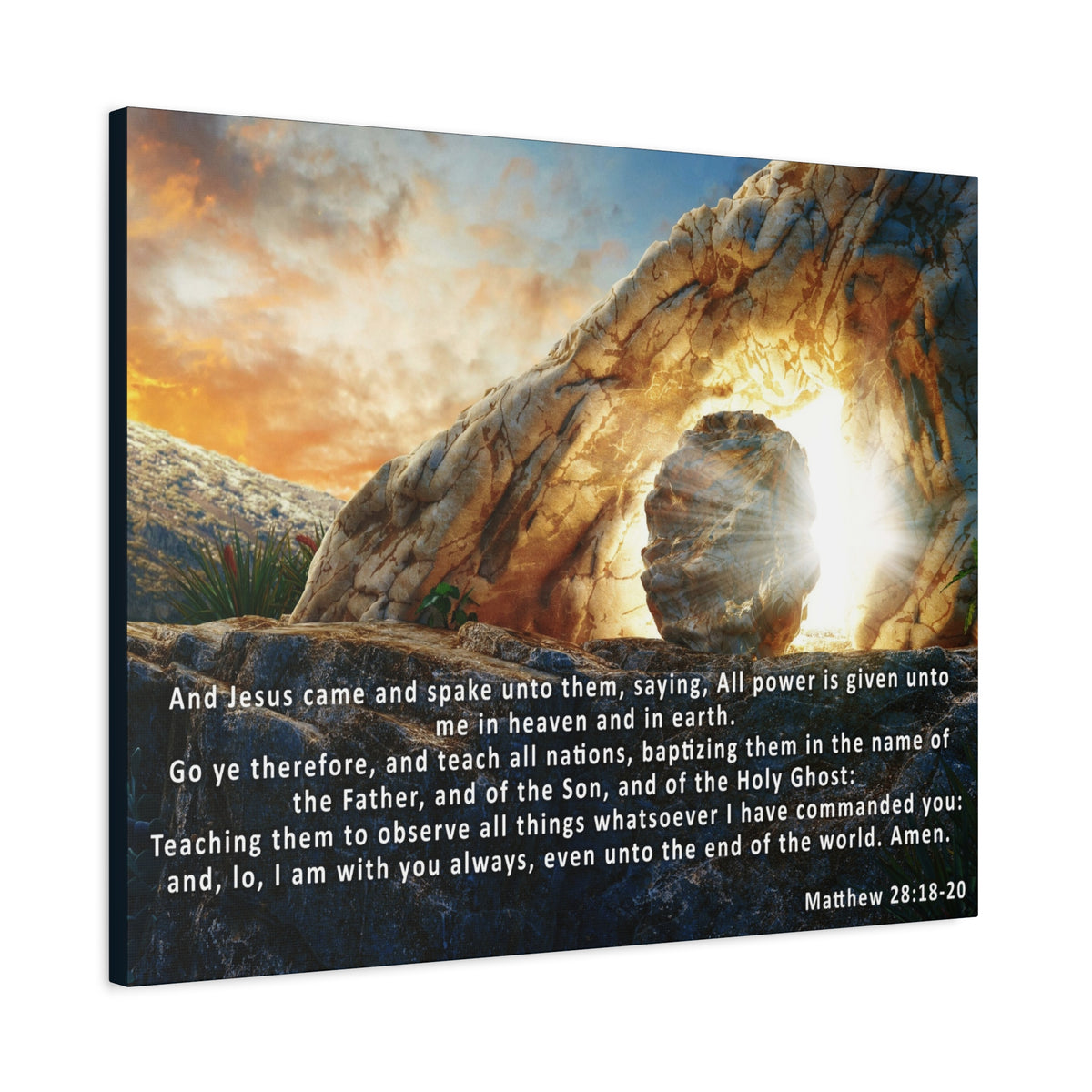 Matthew 28:18-20 The Great Commission Canvas – Christian Wall Art, Ready to Hang-Express Your Love Gifts