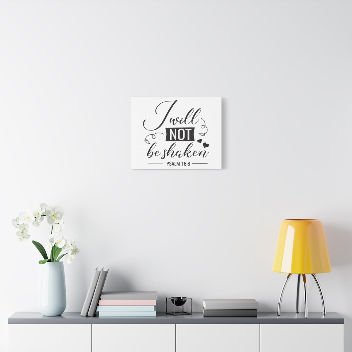 Scripture Canvas I Will Not Psalm 16:8 Christian Wall Art Bible Verse Print Ready to Hang-Express Your Love Gifts