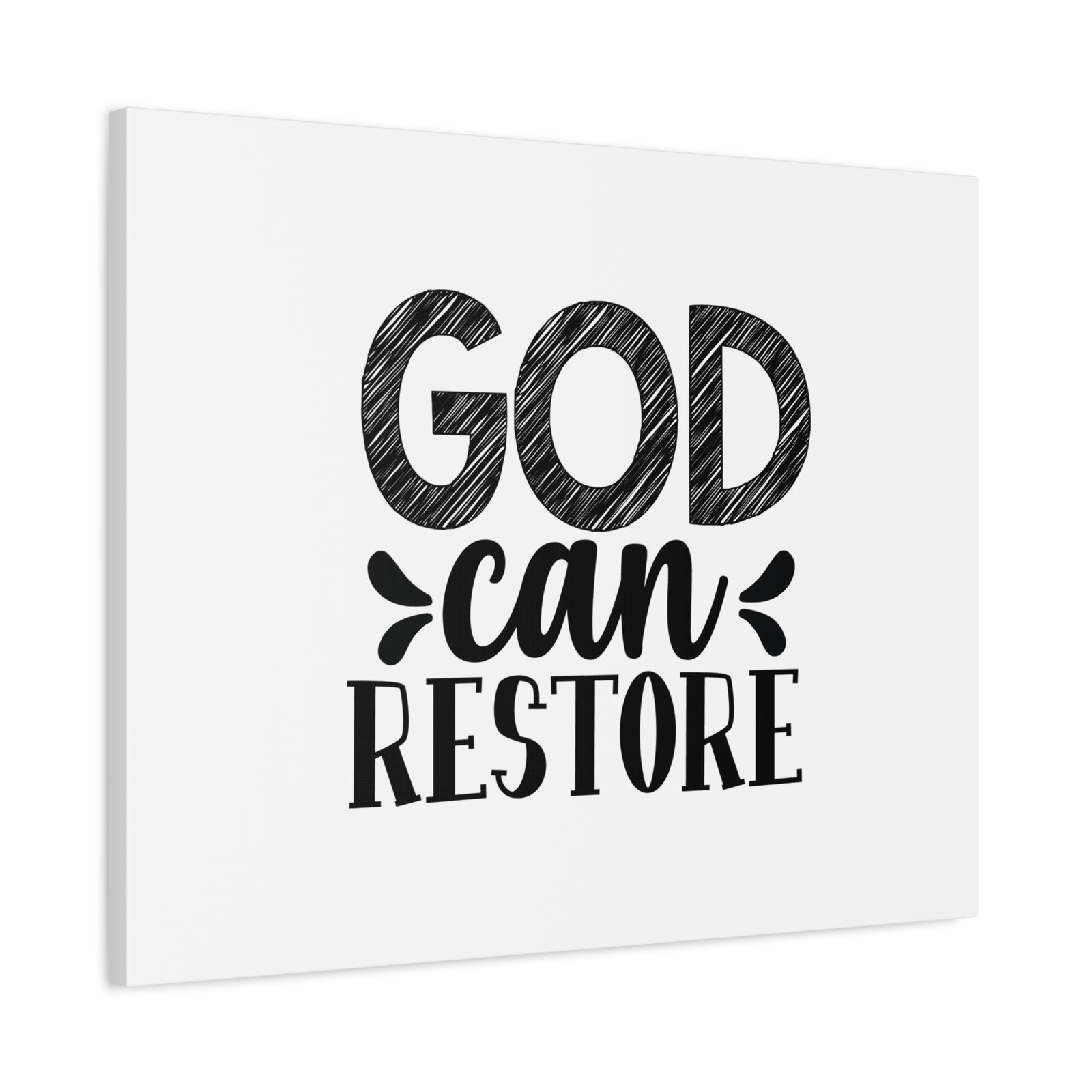 Scripture Canvas God Can Restore Psalm 23:3 Christian Wall Art Bible Verse Print Ready to Hang-Express Your Love Gifts
