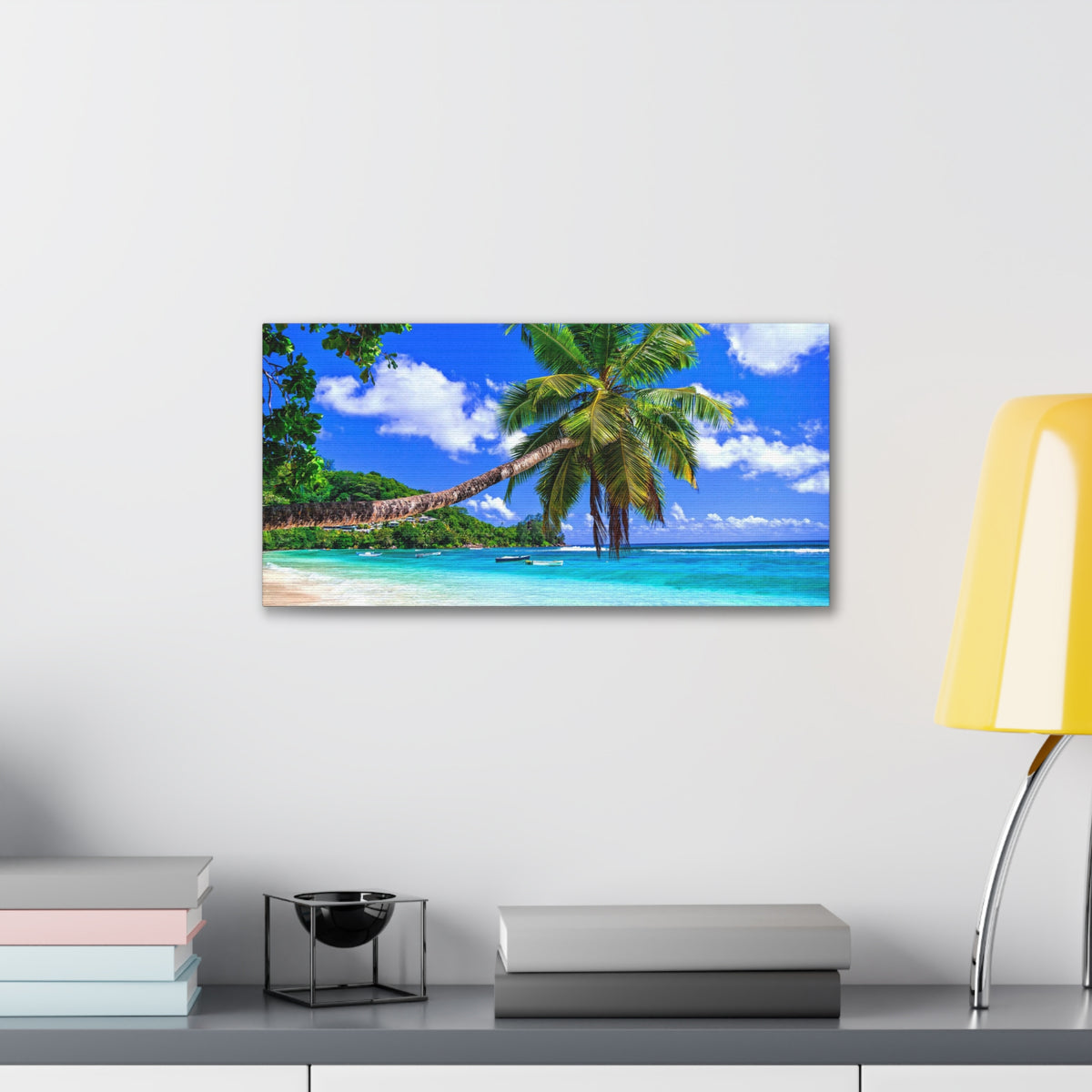 Exotic Tropical Beach Scenery Ocean Canvas Wall Art for Home Decor Ready-to-Hang-Express Your Love Gifts