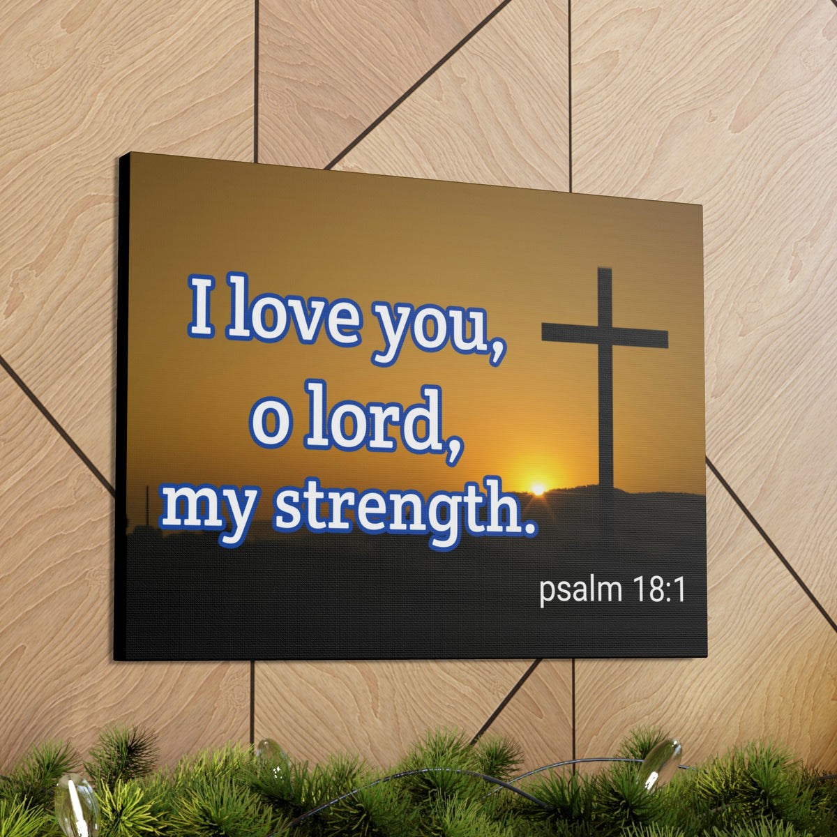 Scripture Walls O Lord, My Strength Psalm 18:1 Bible Verse Canvas Christian Wall Art Ready to Hang-Express Your Love Gifts