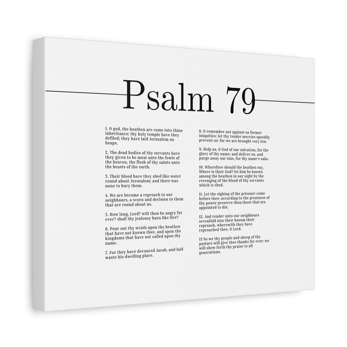 Scripture Canvas Glory Of Thy Name Psalm 79 Christian Wall Art Bible Verse Print Ready to Hang-Express Your Love Gifts