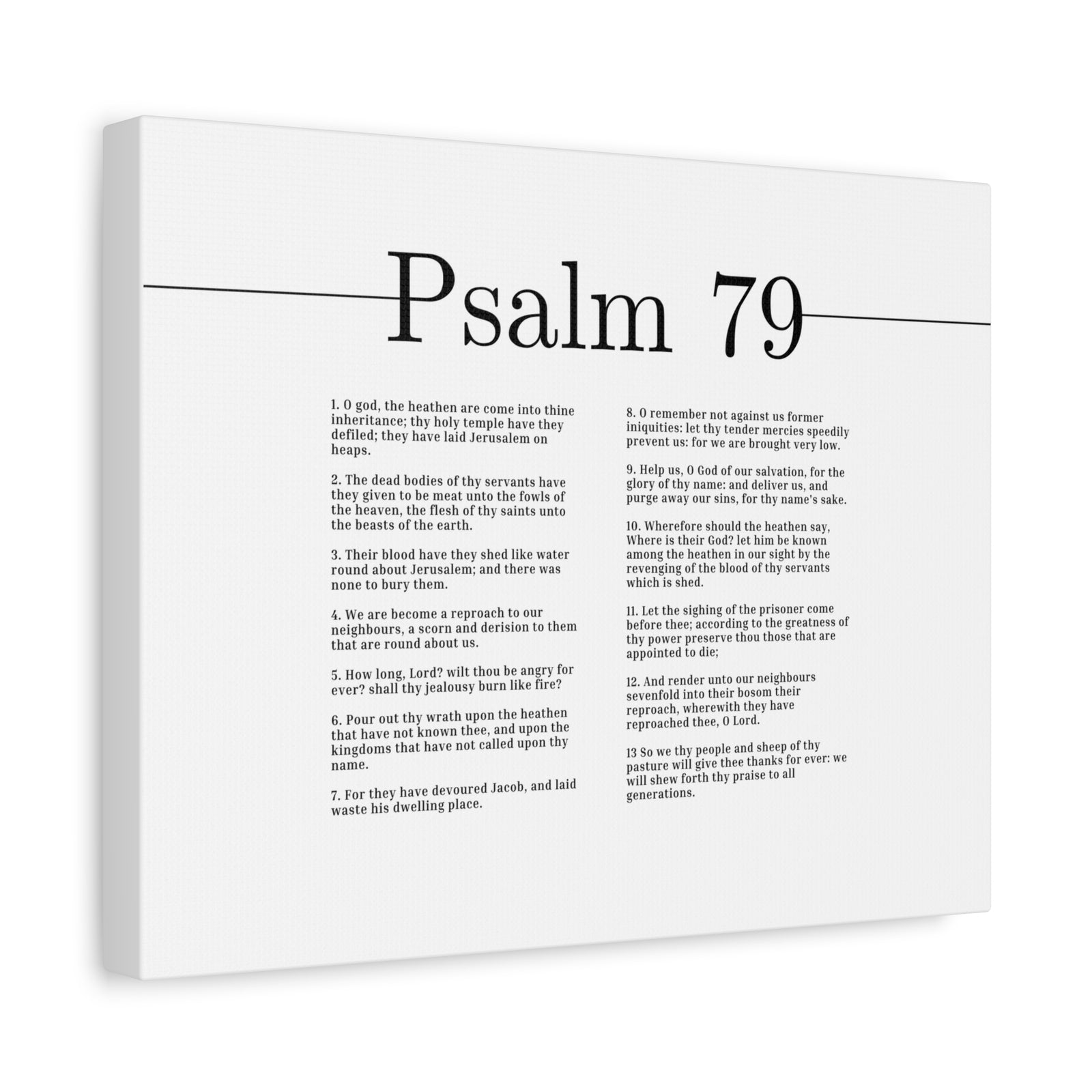 Scripture Canvas Glory Of Thy Name Psalm 79 Christian Wall Art Bible Verse Print Ready to Hang-Express Your Love Gifts