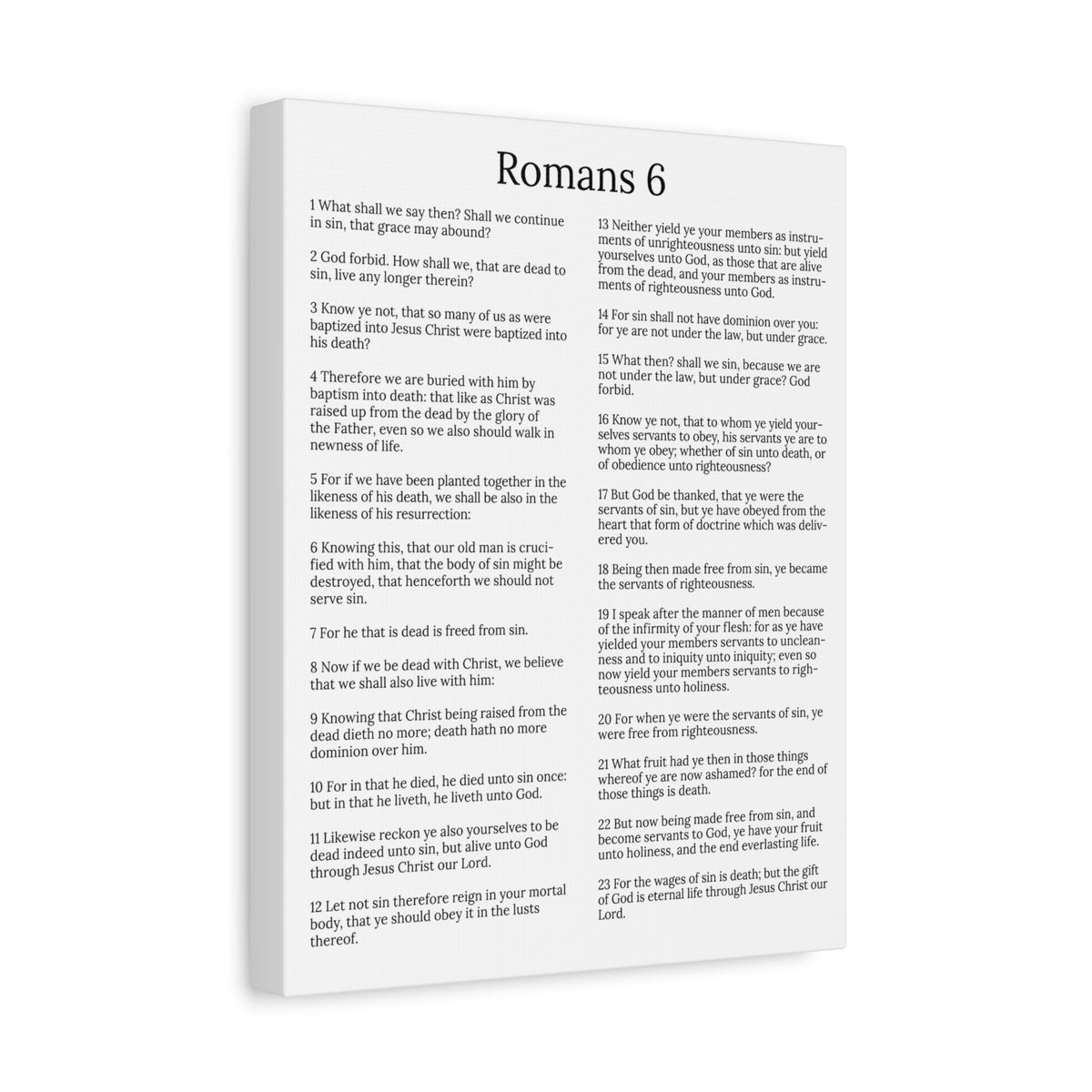 Scripture Walls Sanctification Roman 6 White Chapter Christian Wall Art Print Ready to Hang Unframed-Express Your Love Gifts