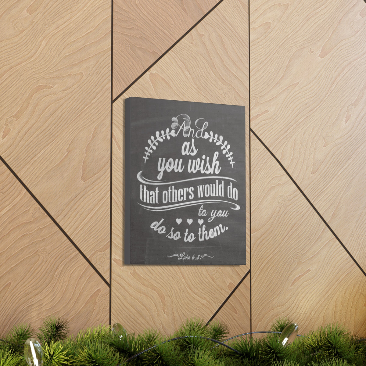 Scripture Canvas And As You Wish Luke 6:31 Christian Wall Art Bible Verse Print Ready To Hang-Express Your Love Gifts