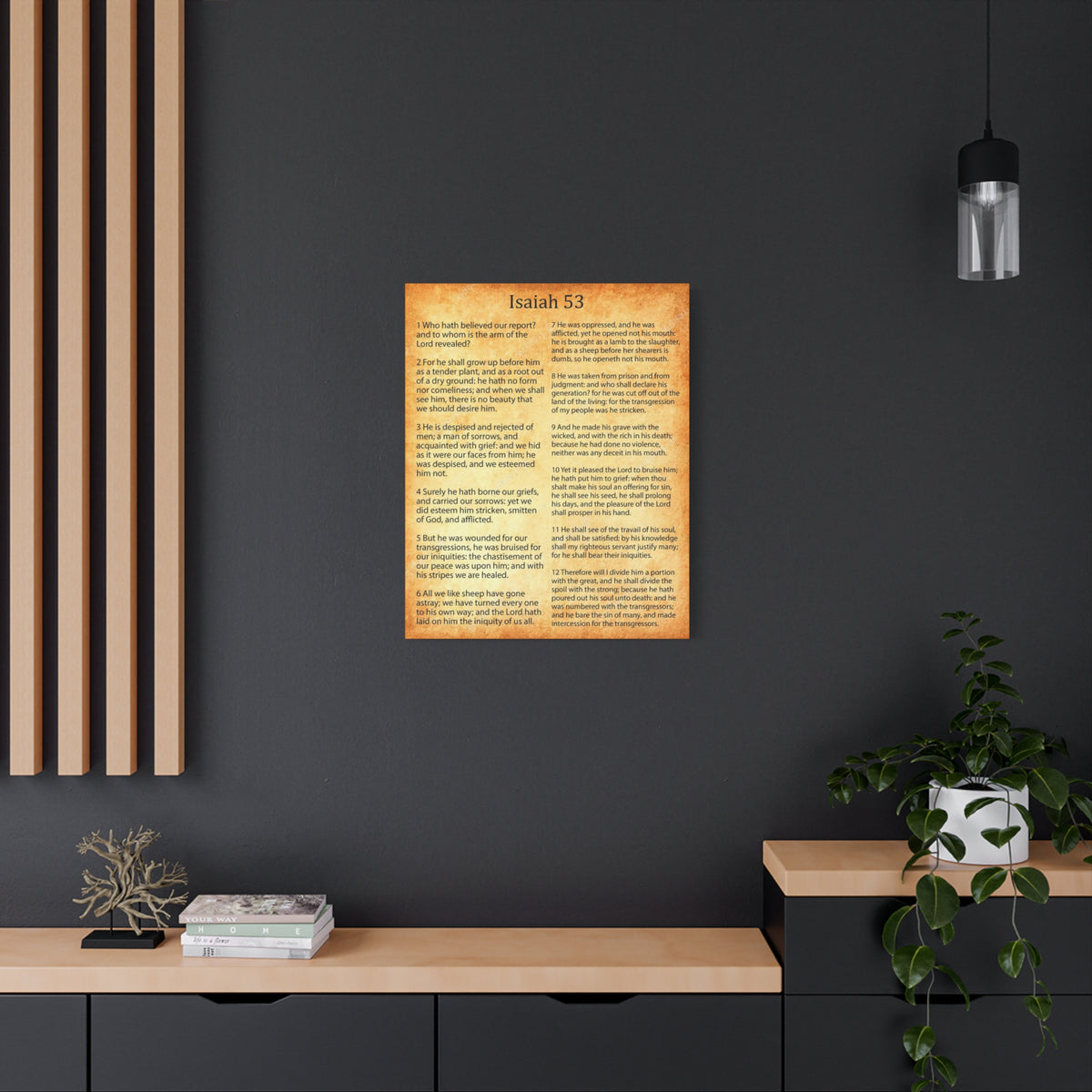Scripture Walls Coming of Christ Isaiah 53 Chapter Gold Christian Wall Art Print Ready to Hang Unframed-Express Your Love Gifts
