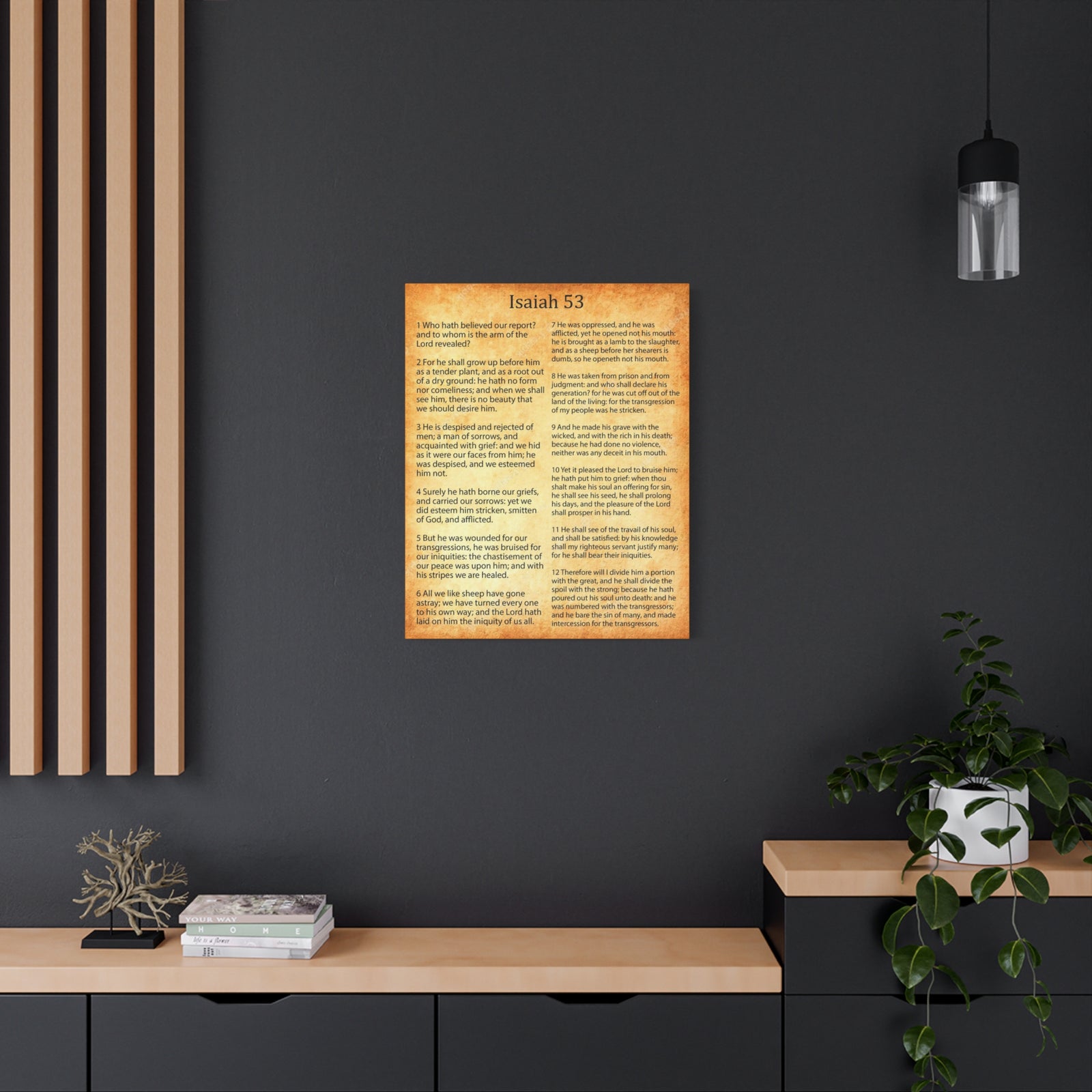 Scripture Walls Coming of Christ Isaiah 53 Chapter Gold Christian Wall Art Print Ready to Hang Unframed-Express Your Love Gifts
