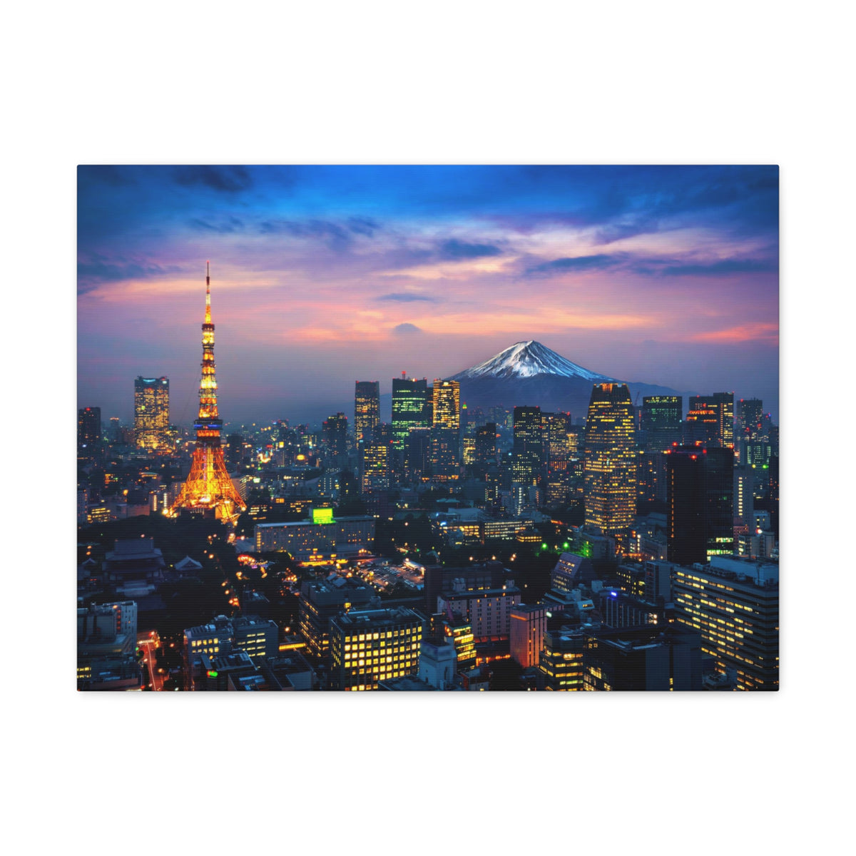 Tokyo Night Skyline Canvas Artwork High-Quality Breathtaking Stunning Cityscape for Home Decor Ready to Hang-Express Your Love Gifts