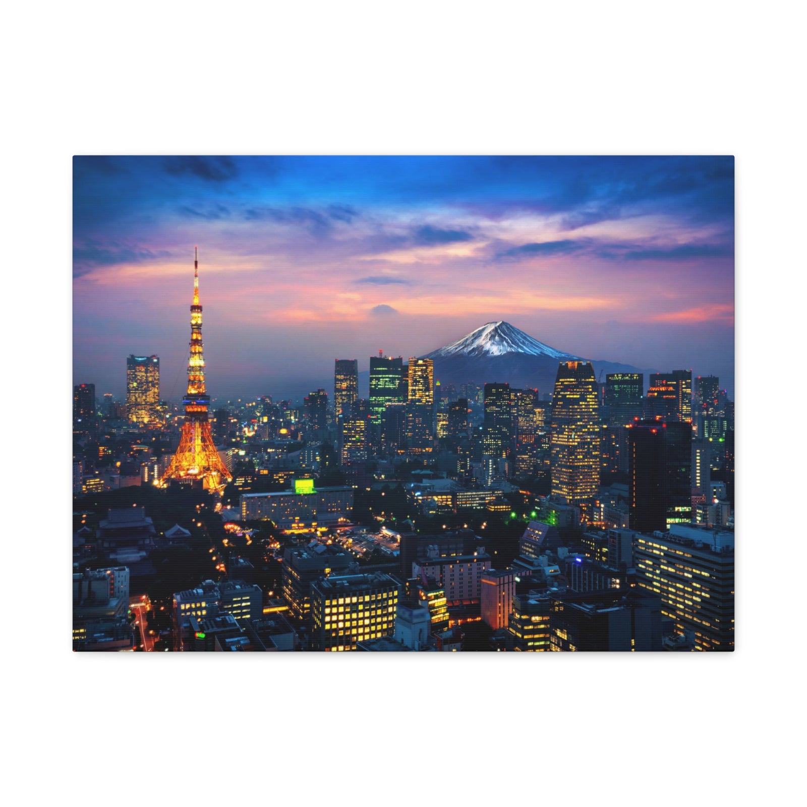 Tokyo Night Skyline Canvas Artwork High-Quality Breathtaking Stunning Cityscape for Home Decor Ready to Hang-Express Your Love Gifts