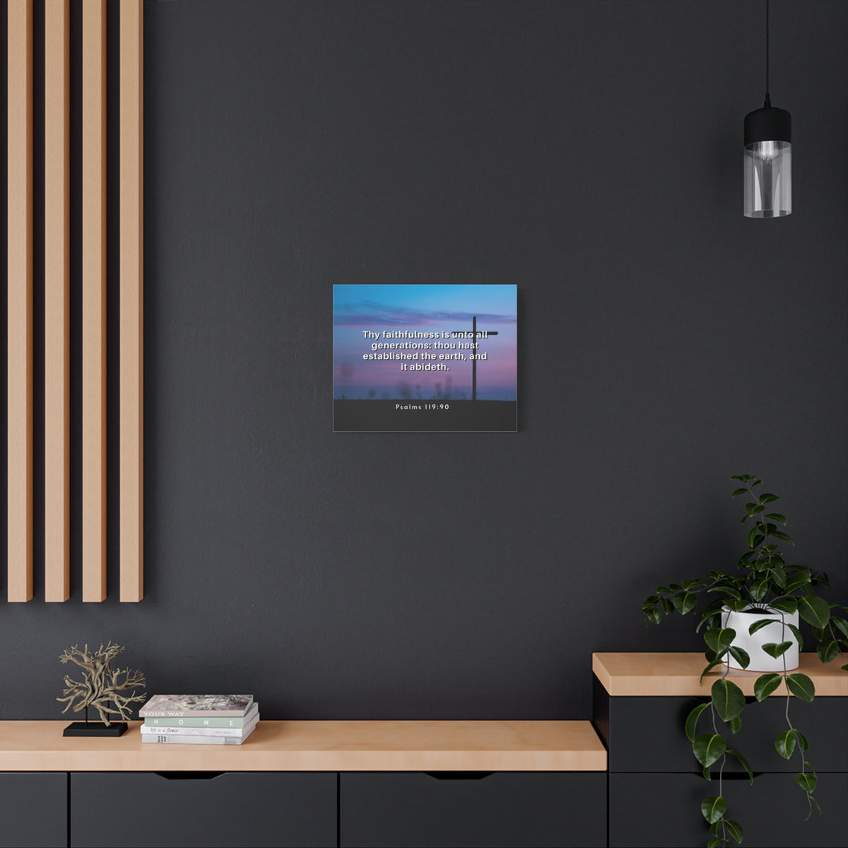 Scripture Canvas Thy Faithfulness Psalm 119:90 Christian Wall Art Bible Verse Print Ready to Hang-Express Your Love Gifts