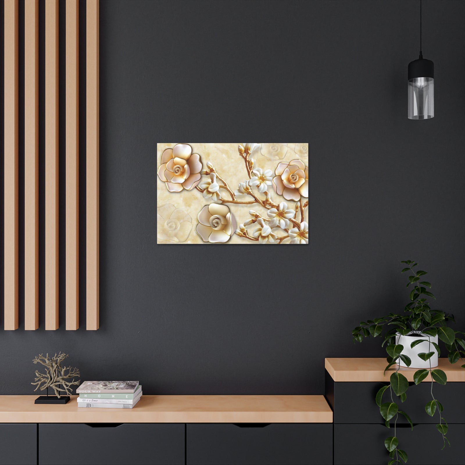 Yellow Flowers 3D Flower Canvas Wall Art for Home Decor Ready-to-Hang-Express Your Love Gifts