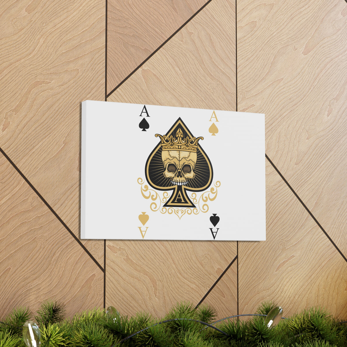 Gothic Ace Of Spades Playing Card Canvas Wall Art for Home Decor Ready-to-Hang-Express Your Love Gifts