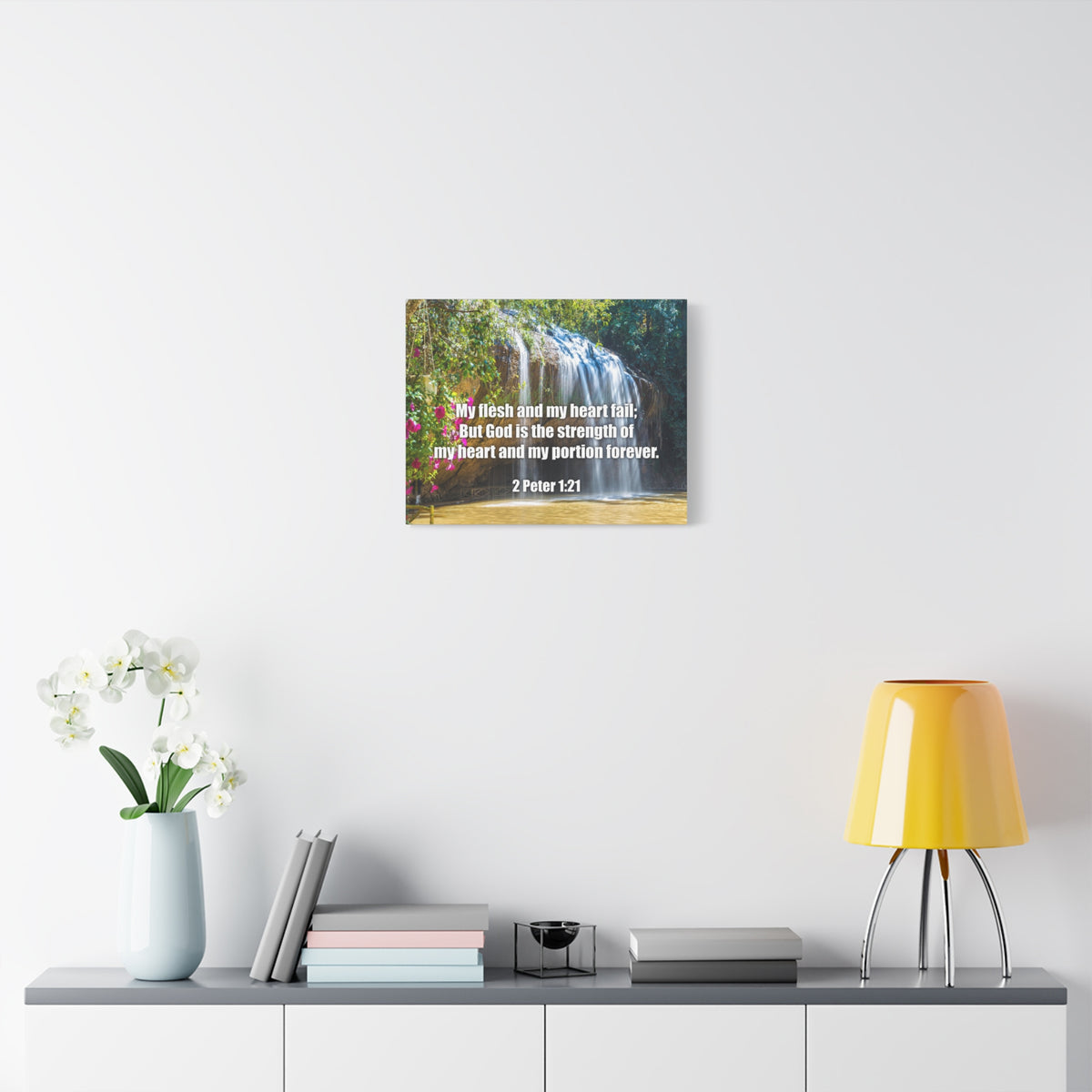 Scripture Canvas My Flesh and My Heart Psalm 73:26 Christian Wall Art Bible Verse Print Ready to Hang-Express Your Love Gifts